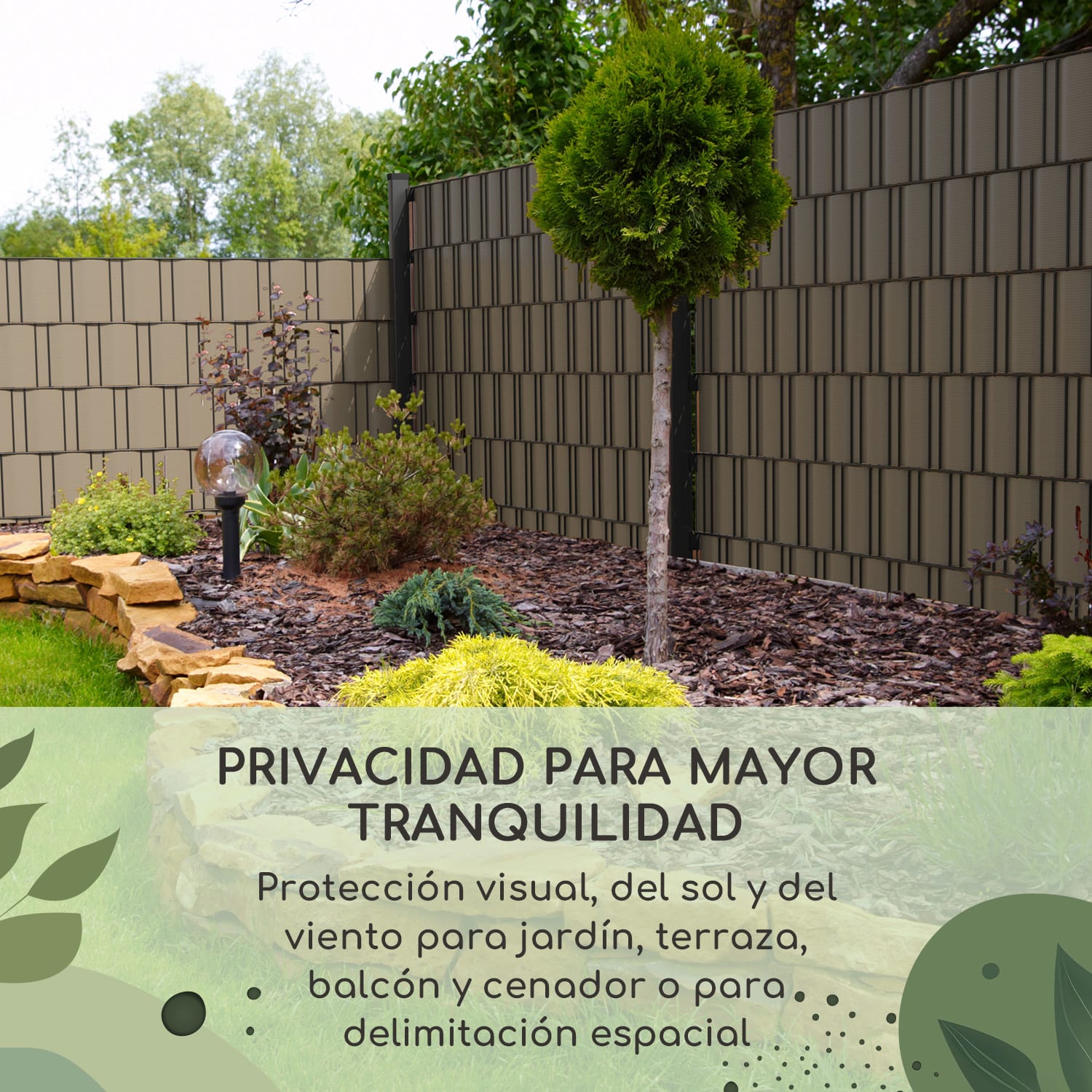 Blumfeldt Tiras de protección visual para vallas plástico duro PVC 2,53 x 0,19 m