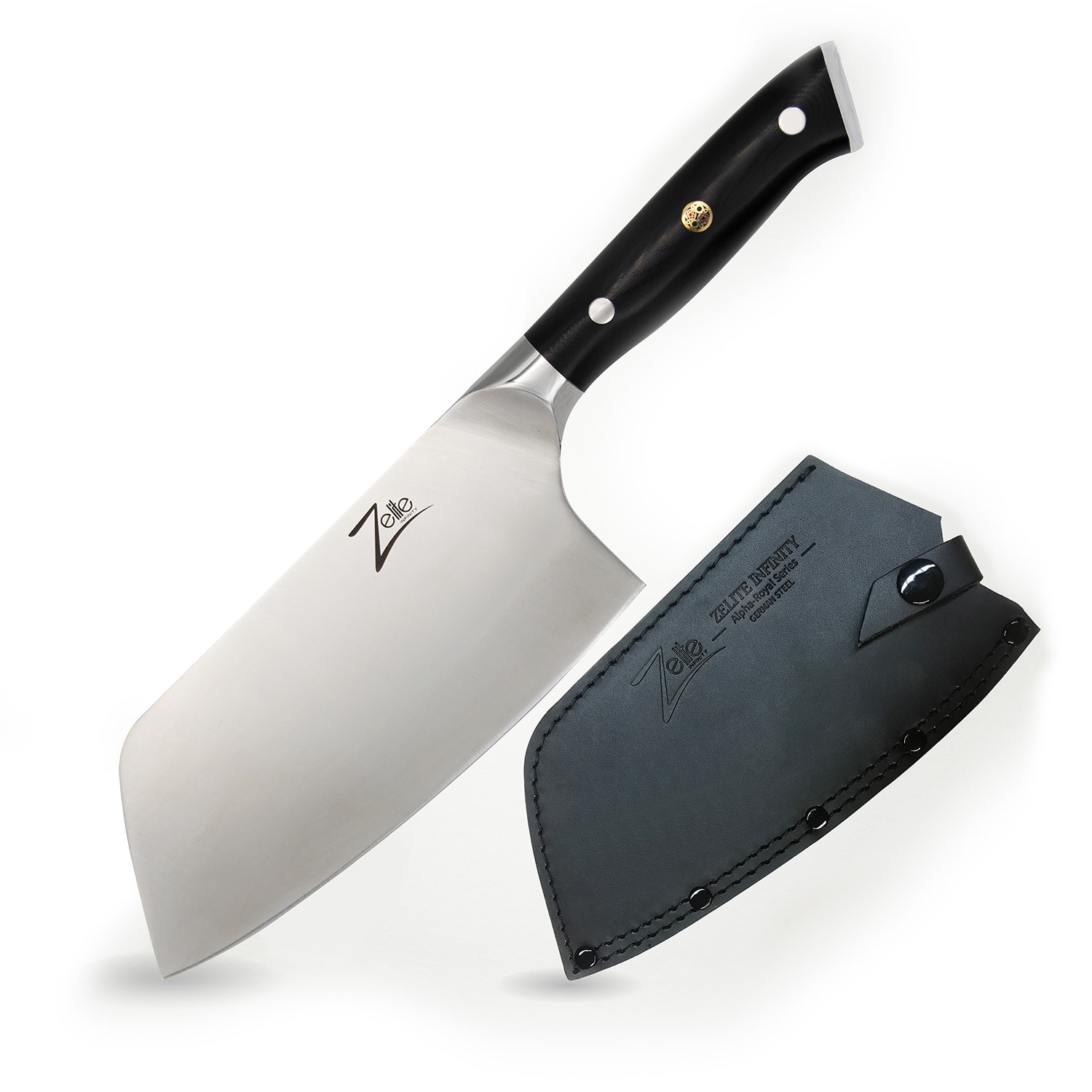 Zelite Infinity by Klarstein Alpha-Royal German 5", set de 4 cuțite pentru steak, 56 HCR, oțel inoxidabil