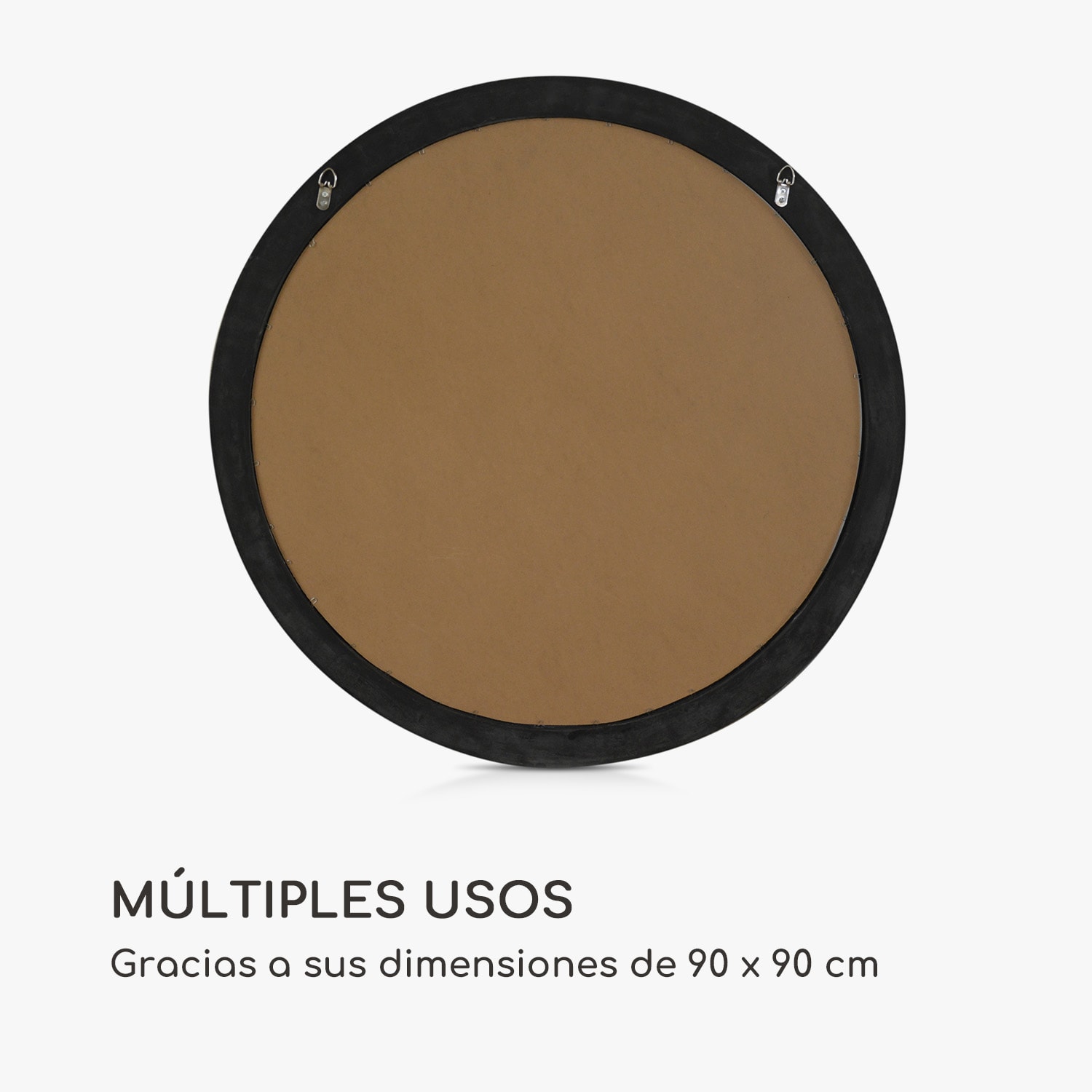 Casa Chic Espejo de pared Leeds Marco de madera auténtica Redondo Ø 90 cm