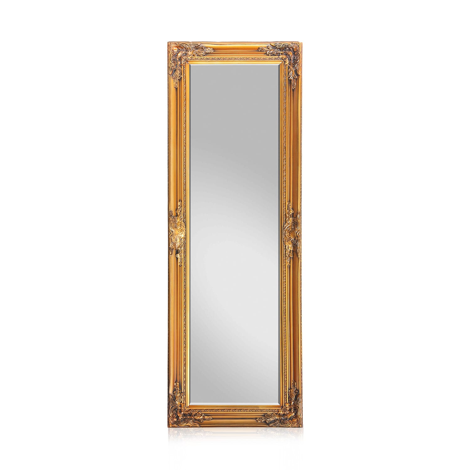 Casa Chic Ashford, oglindă cu suport, ramă din lemn masiv, dreptunghiulară, 130 x 45 cm