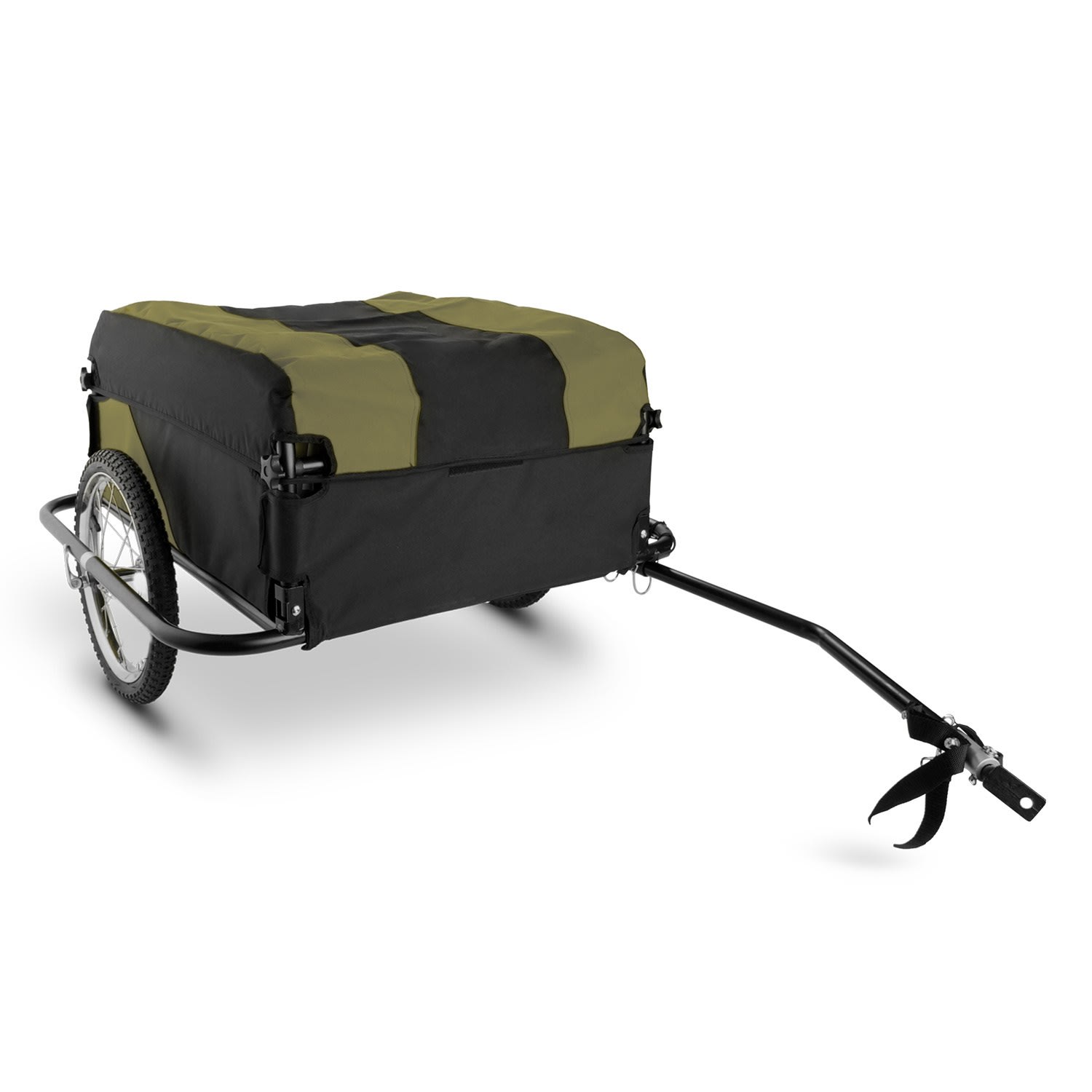 DURAMAXX Mountee Fahrradanhänger Lastenanhänger 130l 60kg Stahlrohr BCT1-Mountee oli/blk