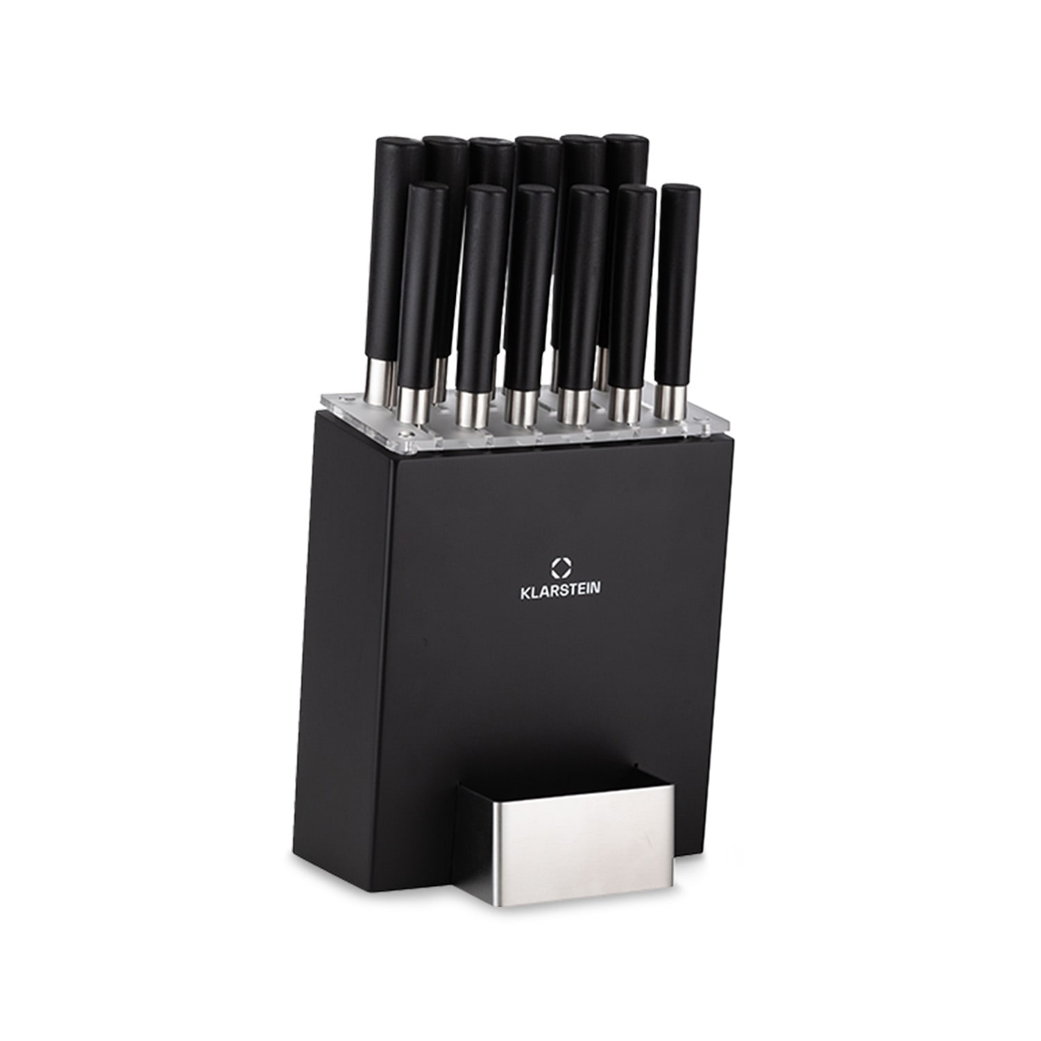 Klarstein Kitano XL Set de 13 piese Set de cuțite cu suport 12 cuțite oțel suport luxos din lemn