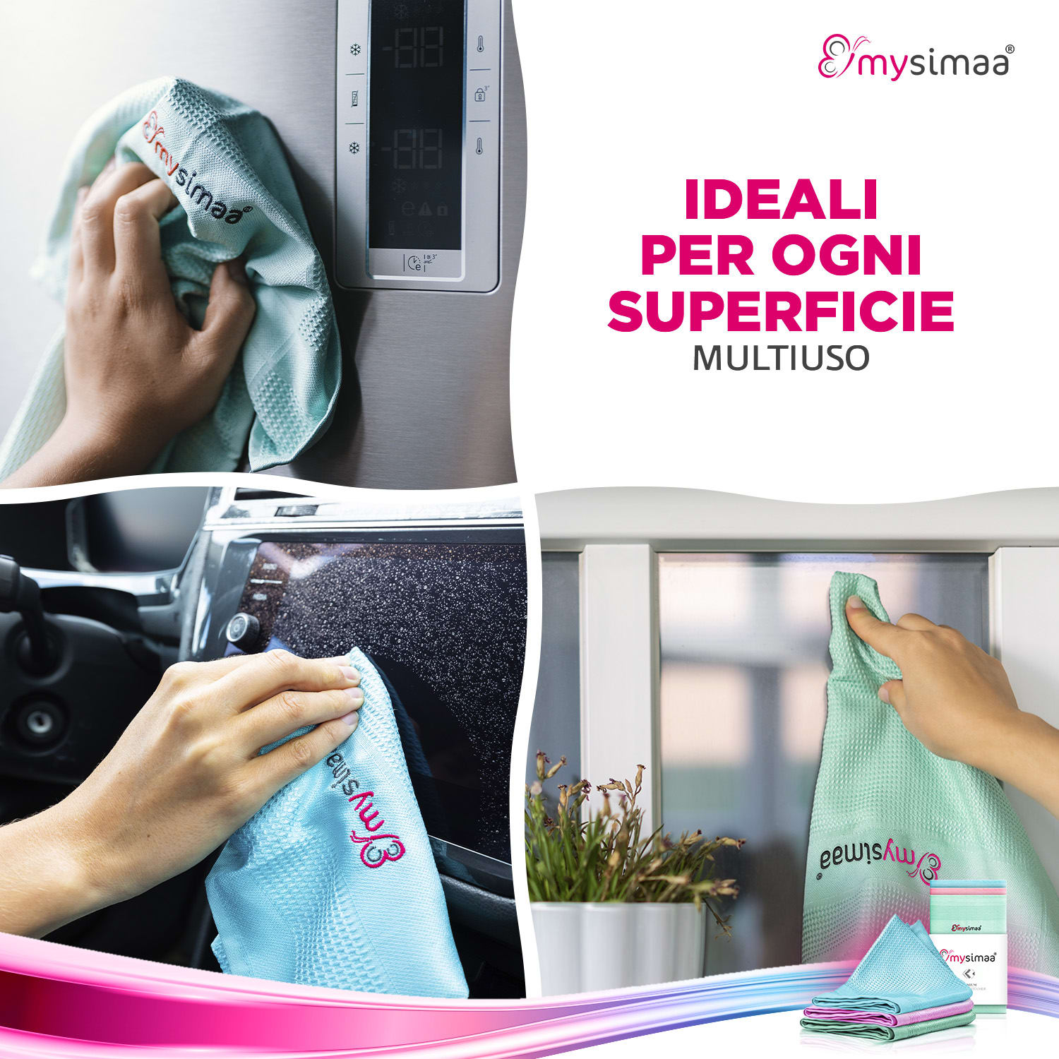 MySimaa Professional Cleaning Cloths, pacco classico, panni per la pulizia, in microfibra, 60x40 cm
