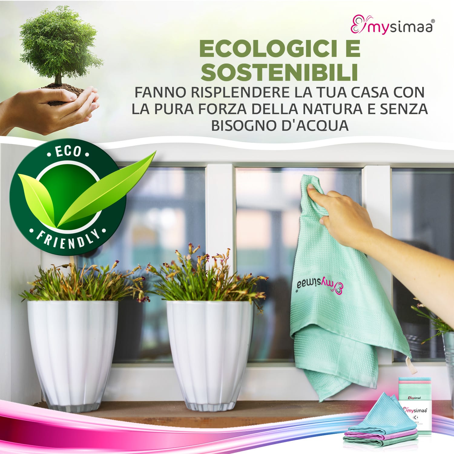 MySimaa Professional Cleaning Cloths, pacco classico, panni per la pulizia, in microfibra, 60x40 cm