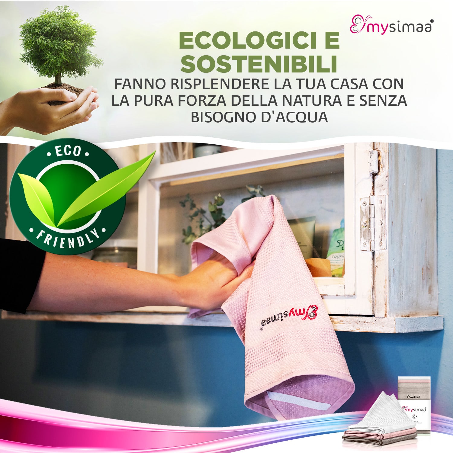 MySimaa Professional Cleaning Cloths, panni per la pulizia, in microfibra, 40x40 cm