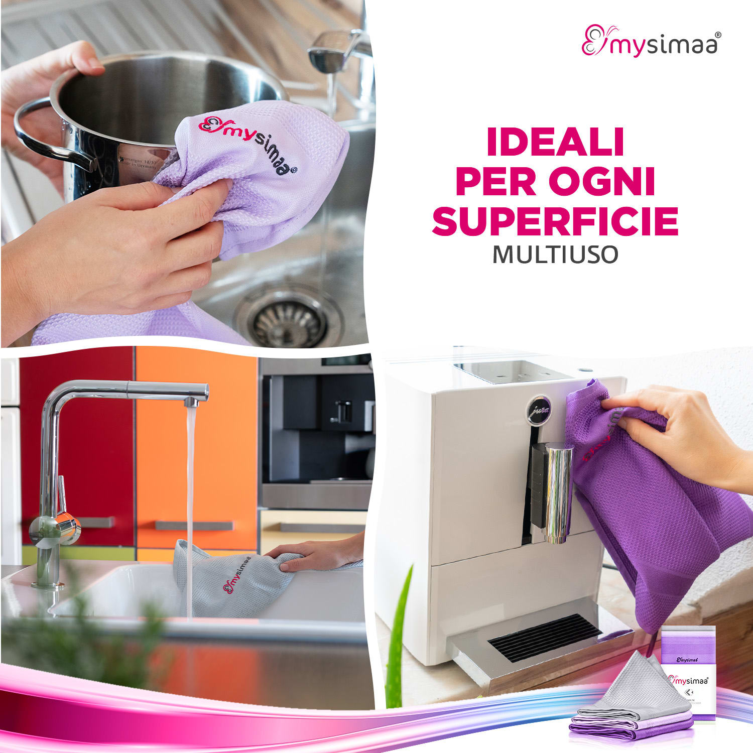 MySimaa Professional Cleaning Cloths, pacco classico, panni per la pulizia, in microfibra, 60x40 cm