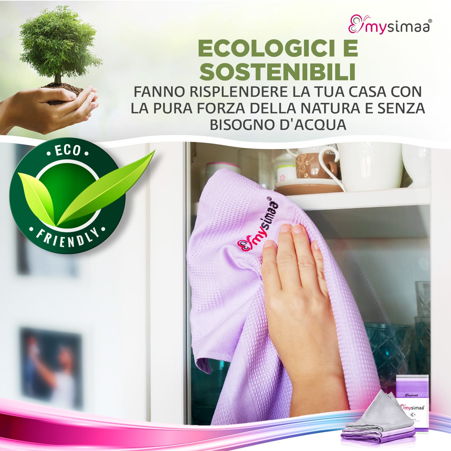 MySimaa Professional Cleaning Cloths, pacco classico, panni per la pulizia, in microfibra, 60x40 cm