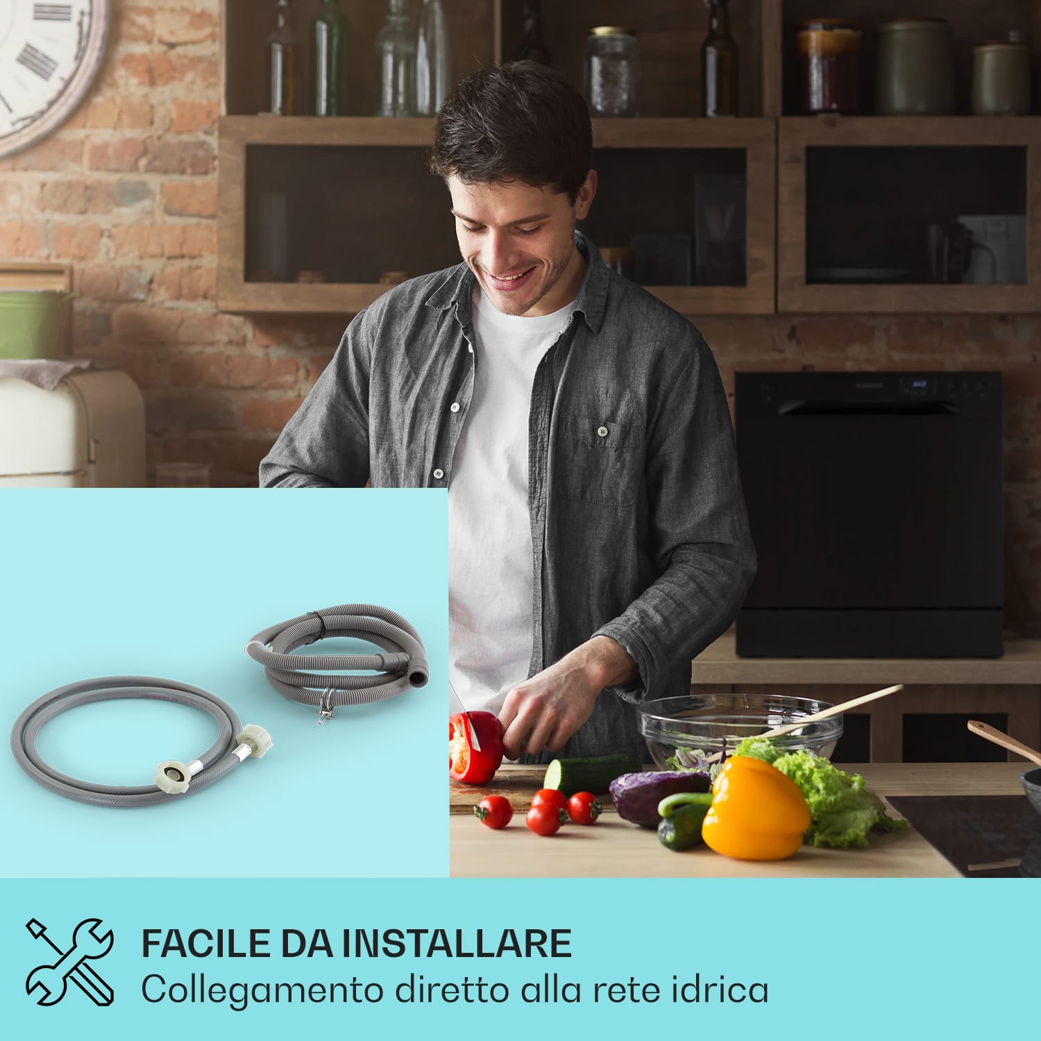 Klarstein Amazonia 8 lavastoviglie, 1620 Watt, per 8 coperti, 49 dB, Aquastop