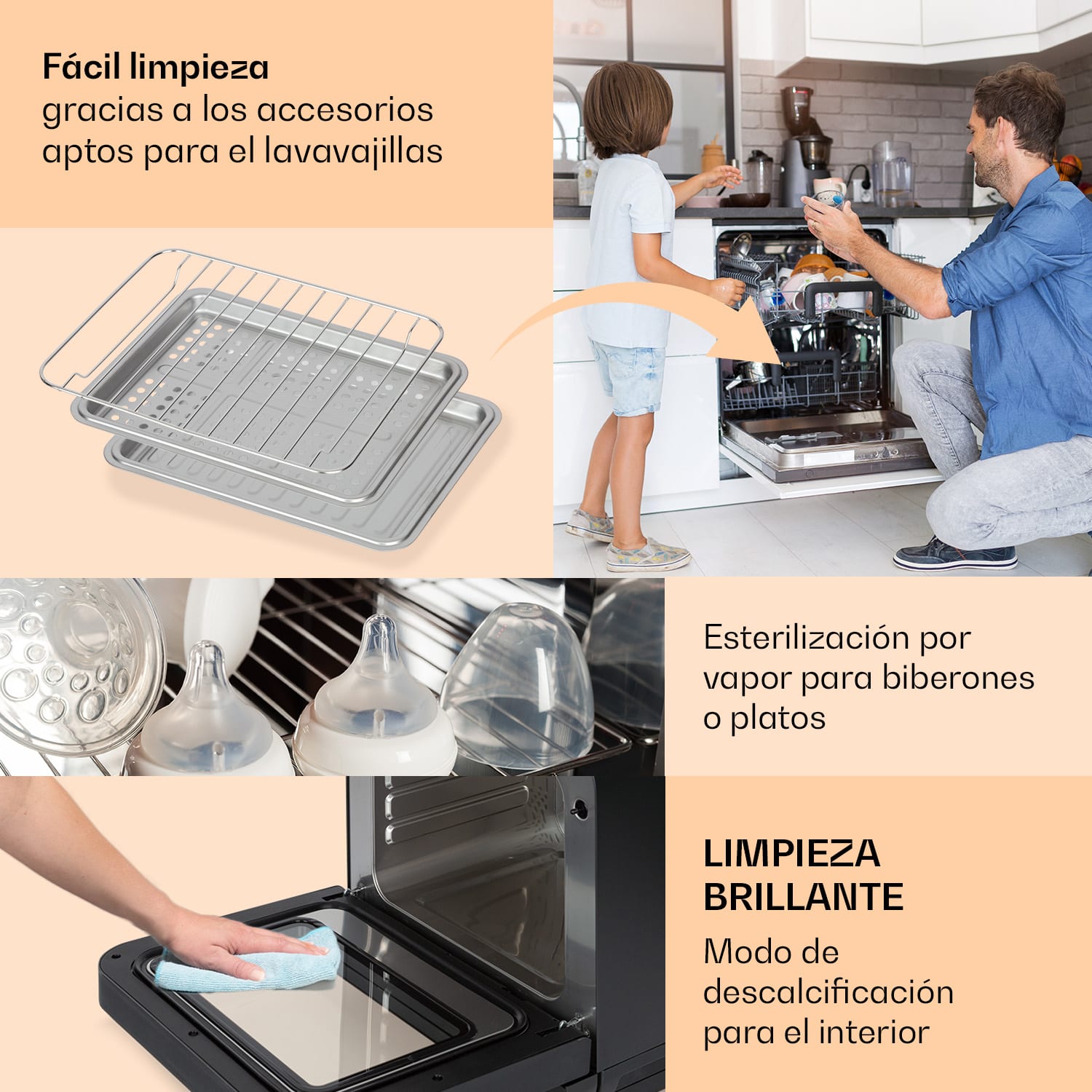 Klarstein Vita Pro Hot Air Deep Fryer con cocción vapor 2450 W 18 litros 14 programas 800 ml depósito de agua