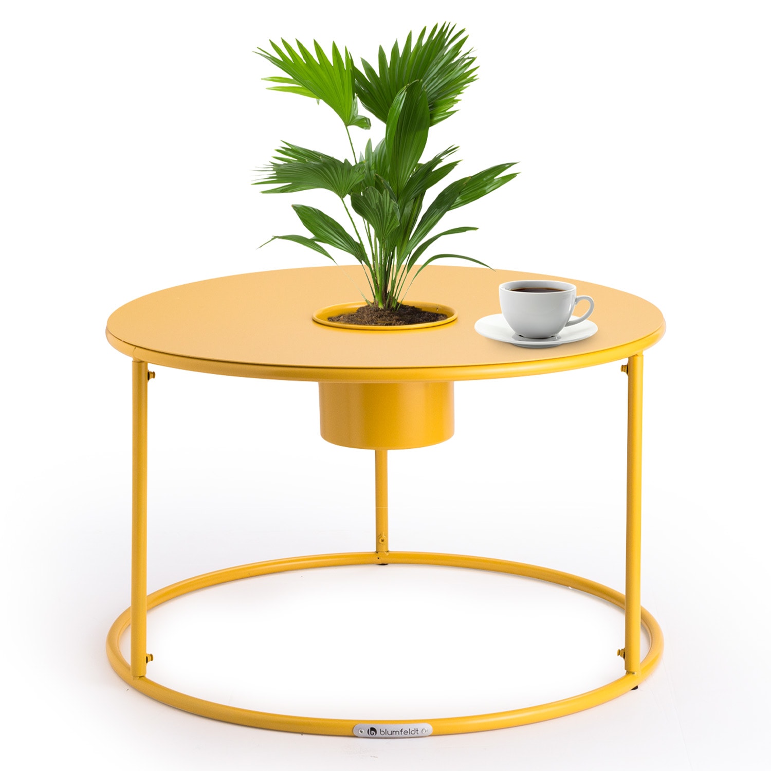 Blumfeldt Irvine tavolino da caffè con vaso di fiori 60 x 38,5 cm (ØxA), acciaio verniciato a polvere
