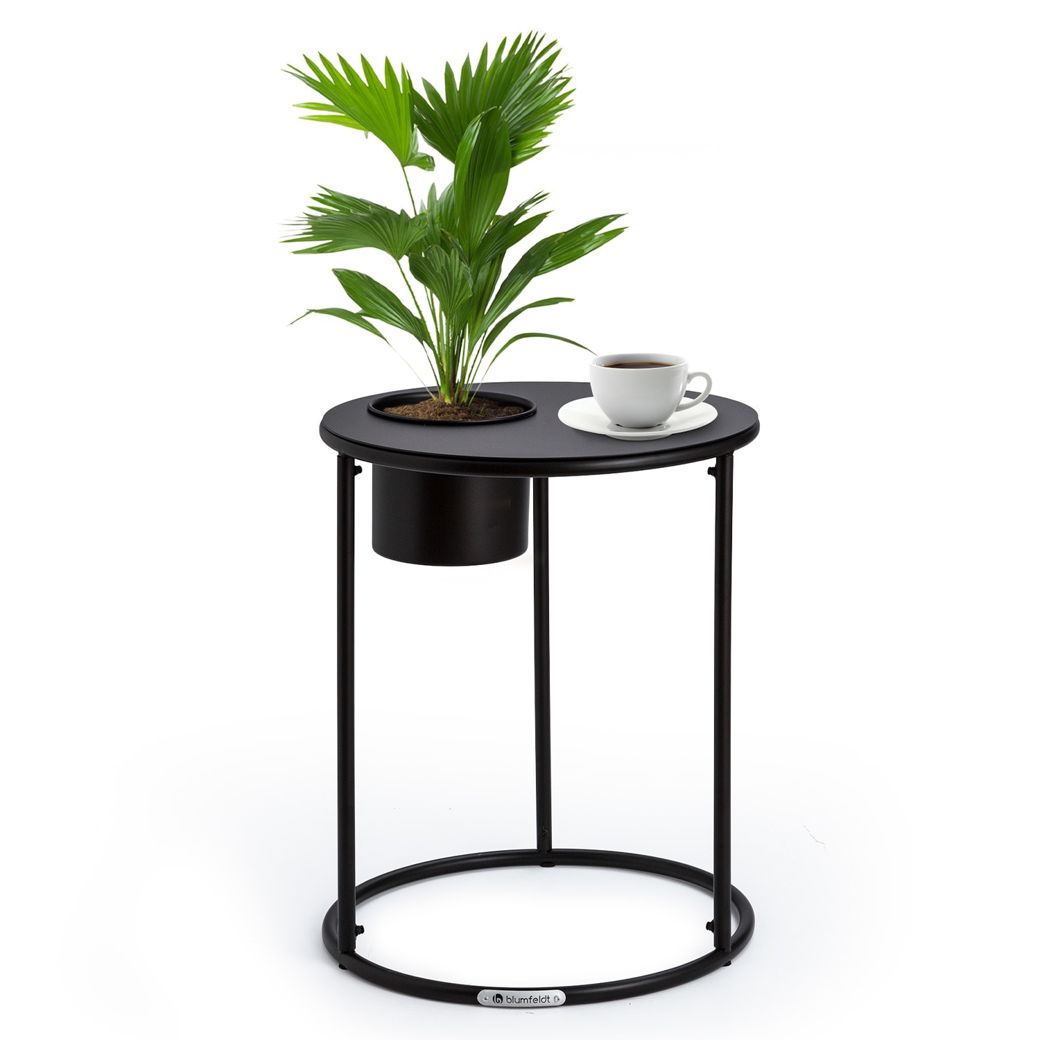 Blumfeldt Masă laterală Irvine cu ghiveci 41 x 50 cm (O x Î) o?el acoperit cu pulbere