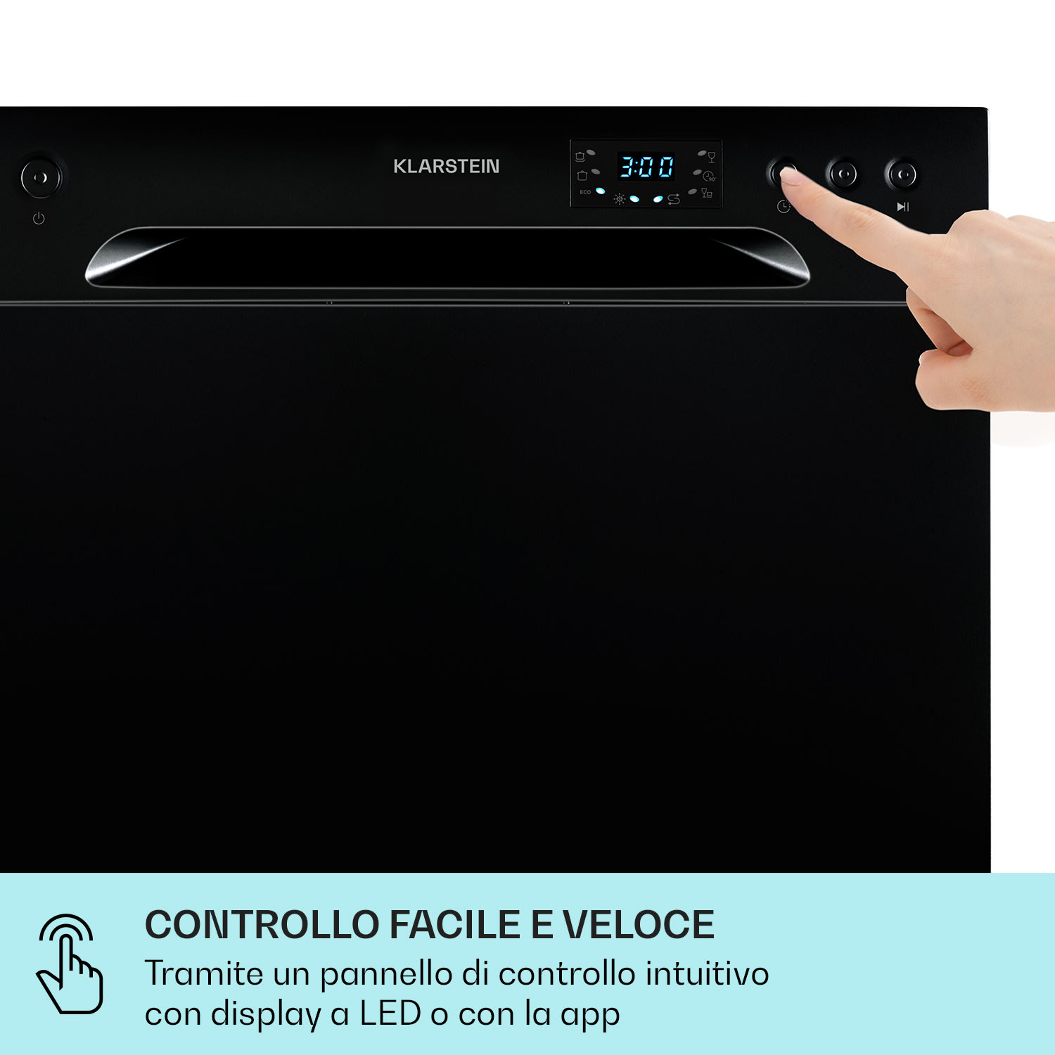 Klarstein Havasia UV 6 - Lavastoviglie, luce UV, posizionamento libero, 1380 W