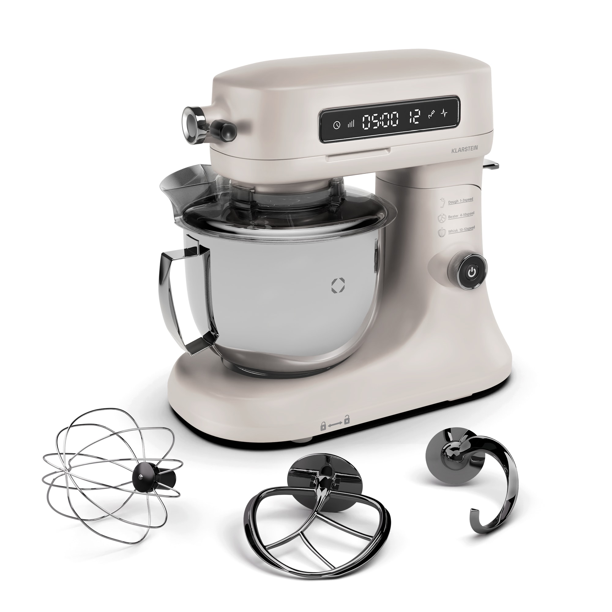 Klarstein Chiara food processor | 1600 watts | 12 settings | stainless steel bowl | LCD display | incl. accessories