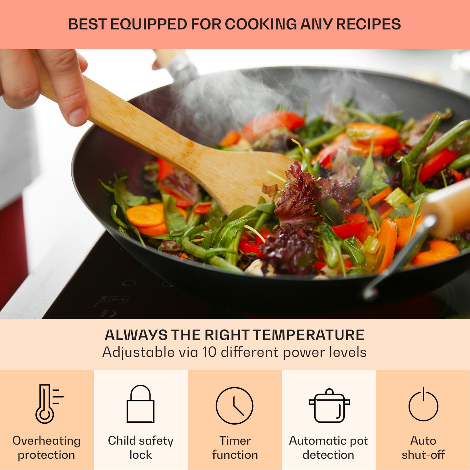 Klarstein Cookio double induction hob 3500 W timer glass ceramic