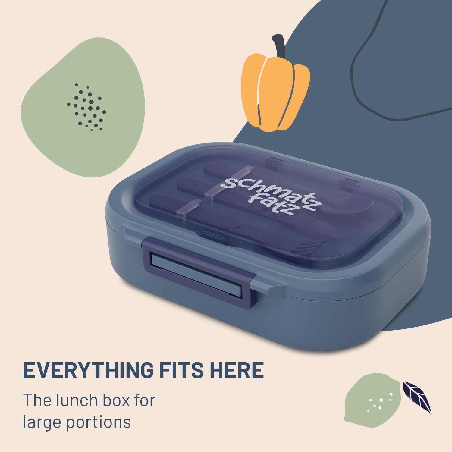 Klarstein Bunko lunch box 3 compartments incl. 3 pcs. Cutlery: approx. 21 x 14.5 x 5.5 cm (WxHxD)