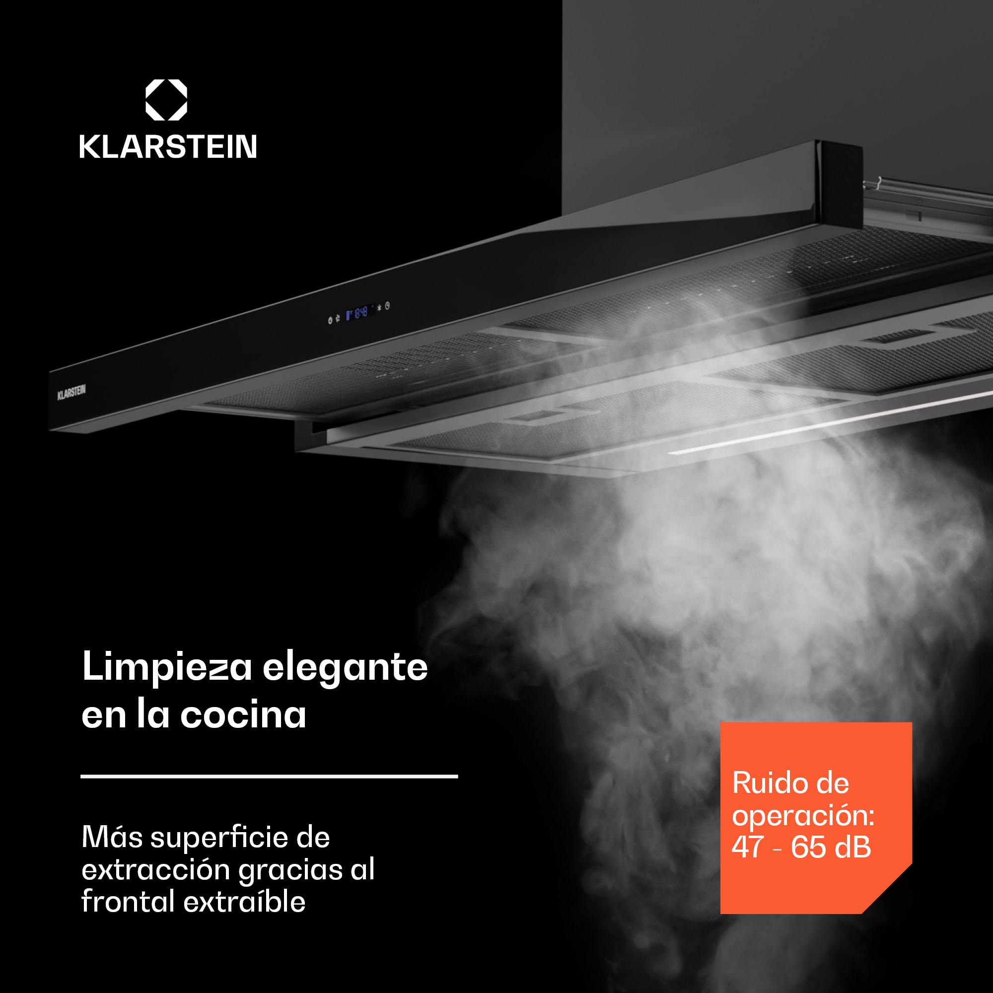 Klarstein Mariana Neo 90 campana plana 90cm 640 m³/h extracción LED