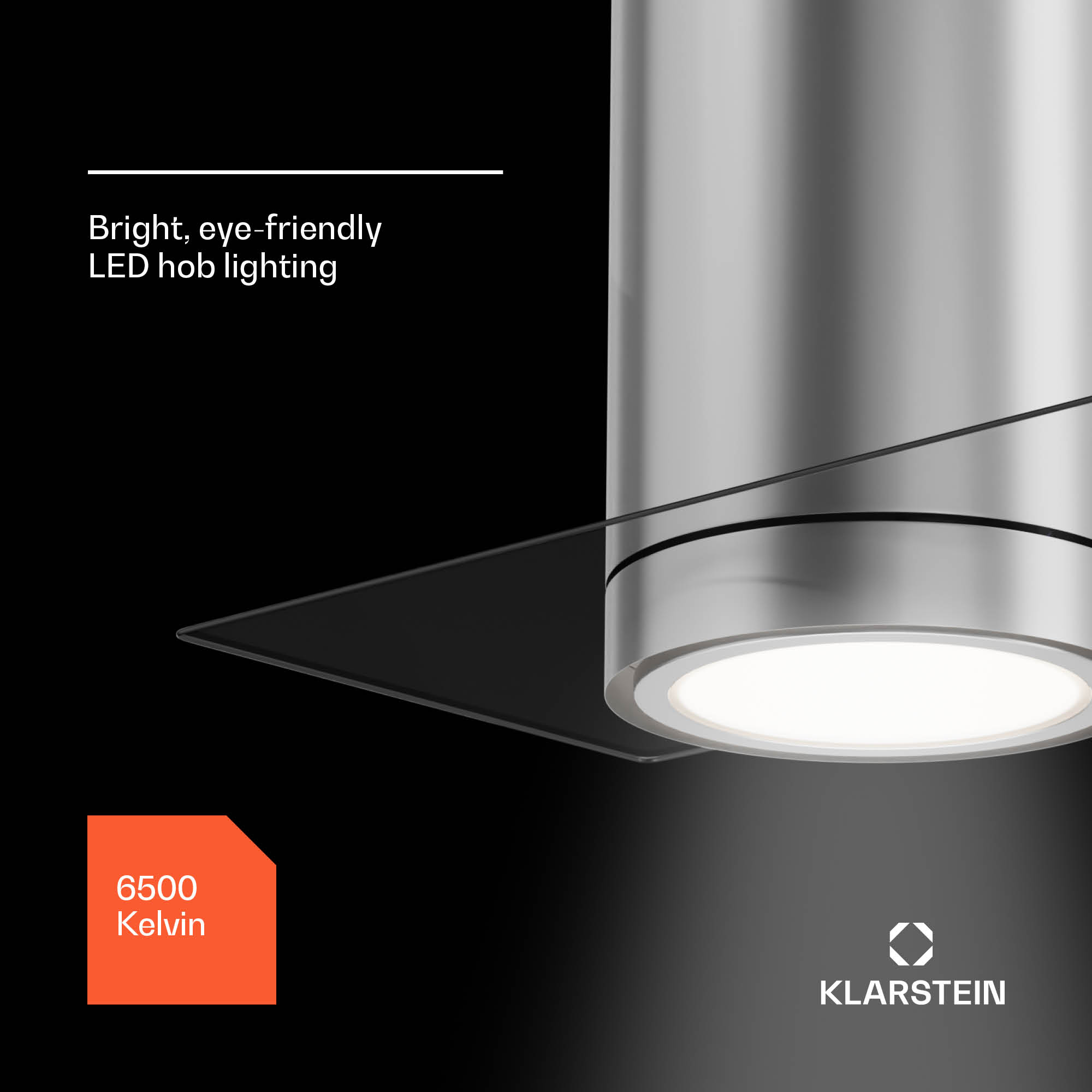 Klarstein Beretta Premium island extractor hood app exhaust/recirculating air 544 m³/h LED activated carbon filter