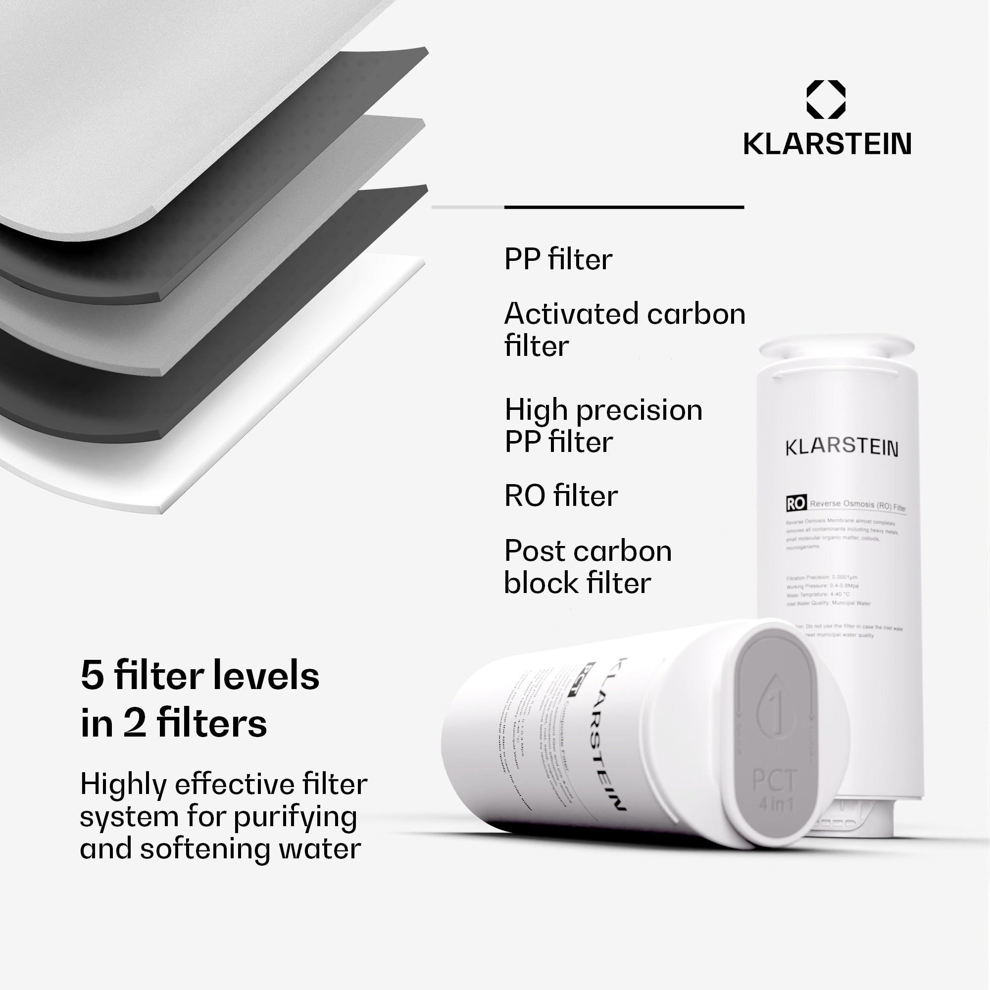Klarstein PureLine 800, szűrőrendszer, fordított ozmózis, 800 GPD / 3000 L/d termék 2. képe