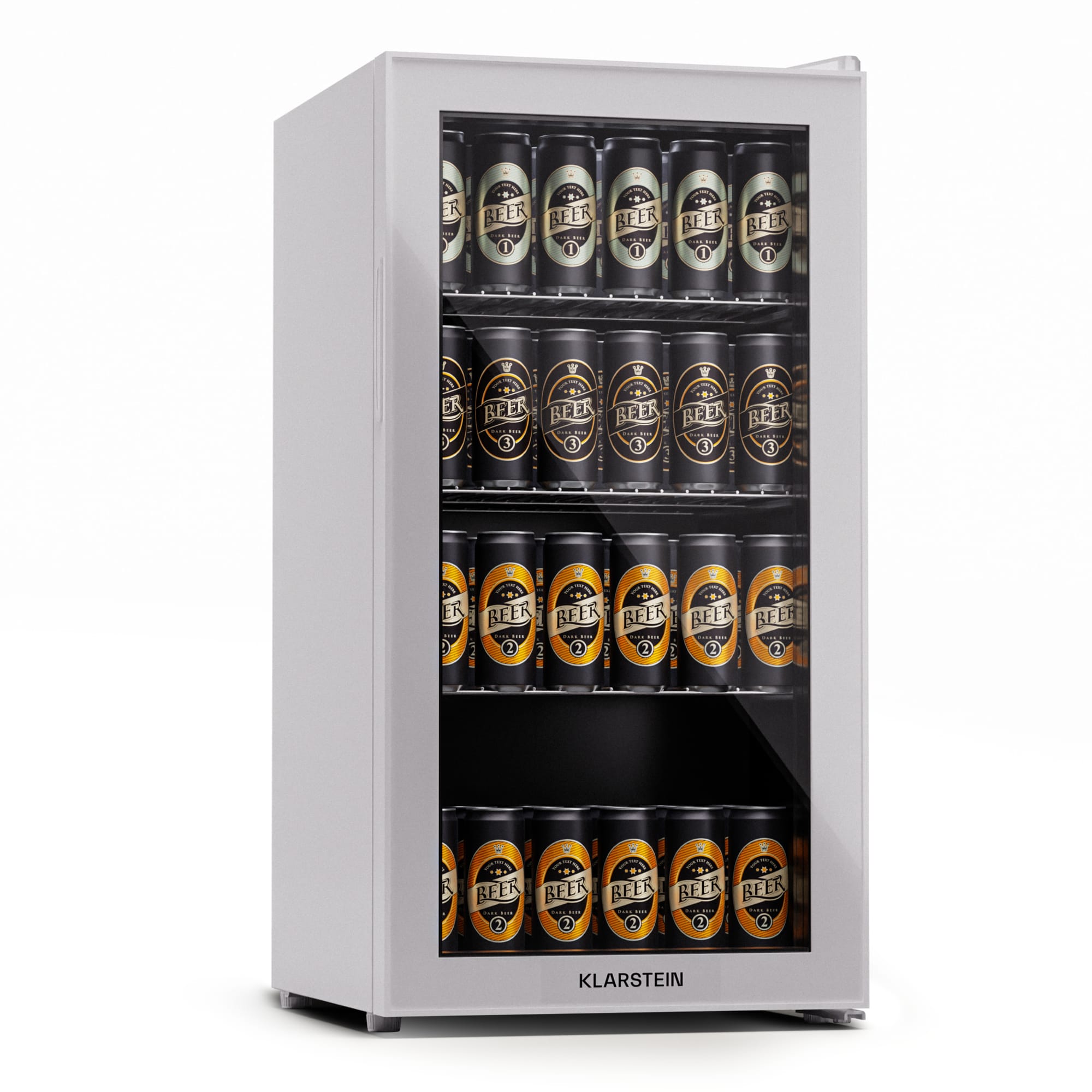 Klarstein Nevera Beersafe 74 litros Slim, 3 estantes, puerta de cristal panorámica
