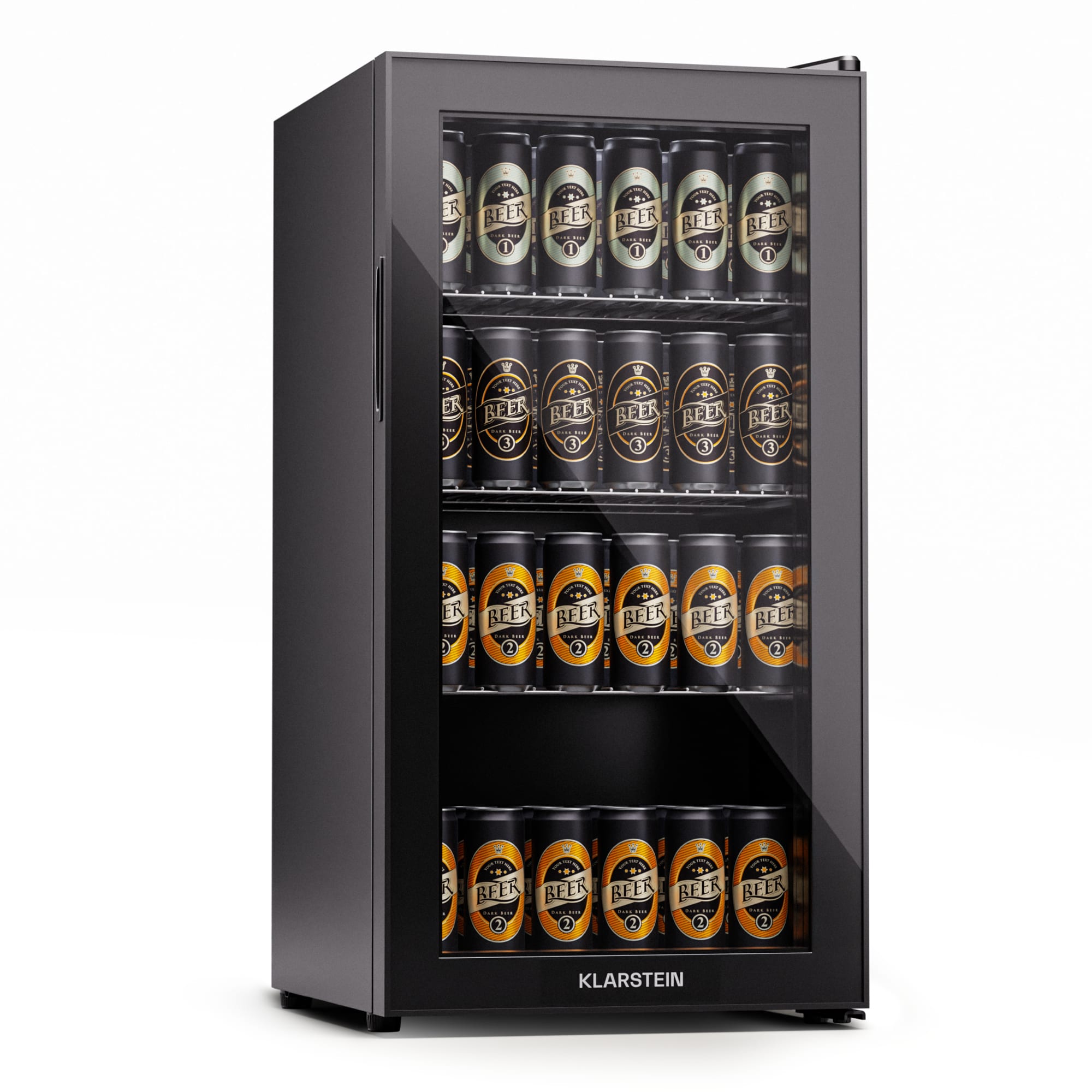 Klarstein Beersafe 74 Slim, hűtőszekrény, 74 liter, 3 polc, panorámás üvegajtó akciós termékkép 1