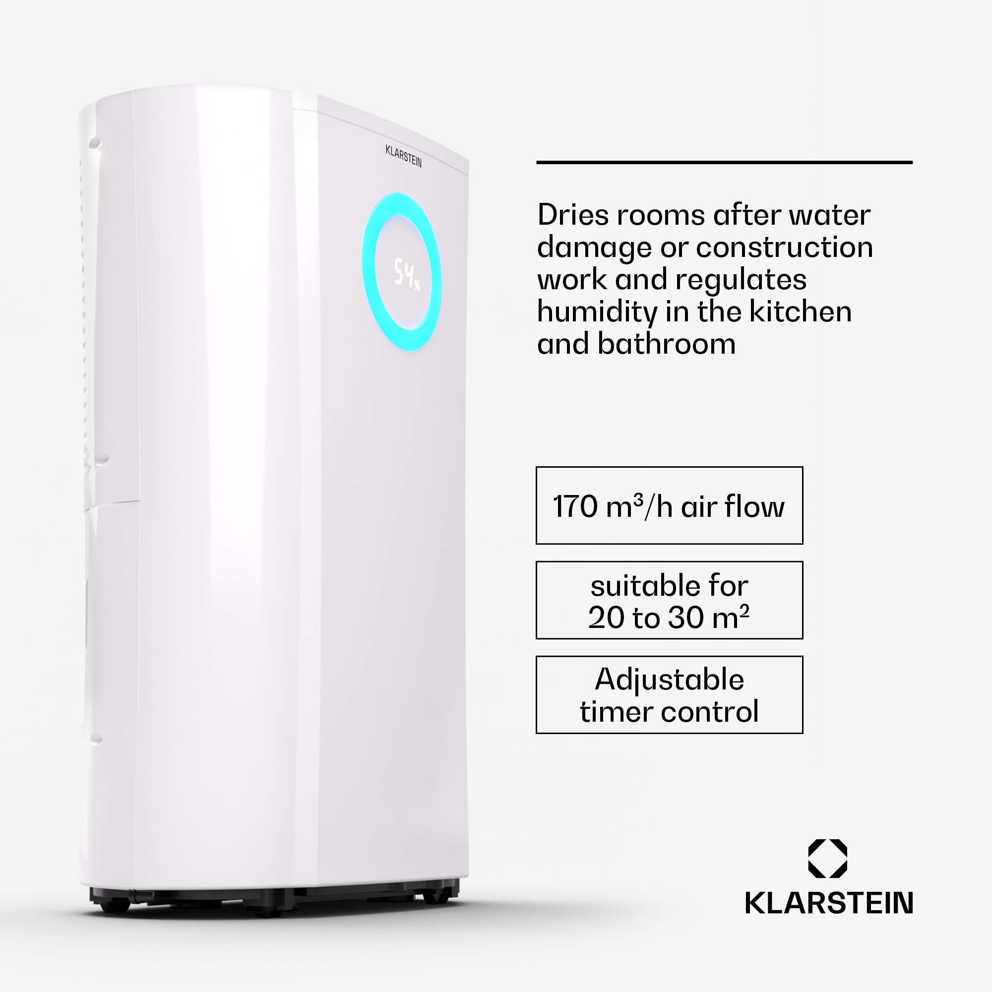 Klarstein DryFy Pro Connect 20 dehumidifier WiFi compression 20l/d 20-30m²