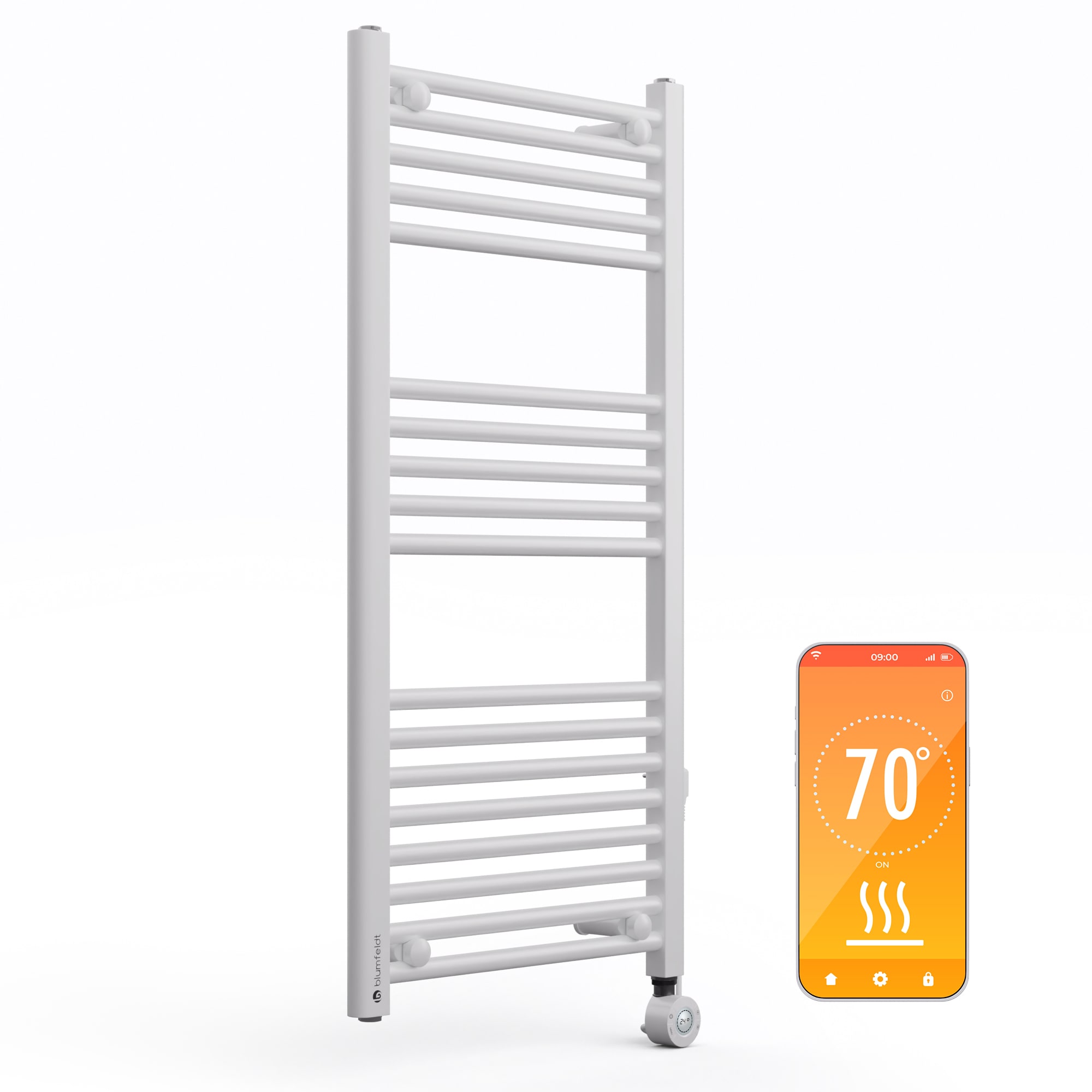 Blumfeldt Harrison Smart - Termosifone elettrico, 400 W, app, 50 x 100 cm, 3 scaldasalviette