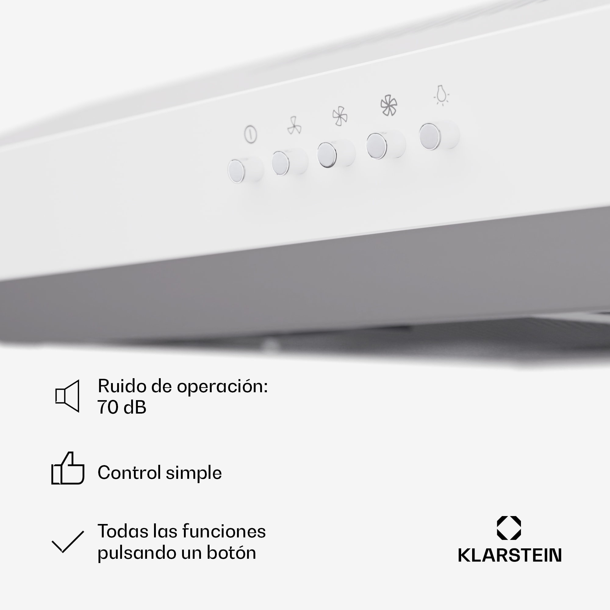 Klarstein Campana extractora de montaje bajo Contempo 60 60cm 200m³/h LED acero inoxidable acrílico