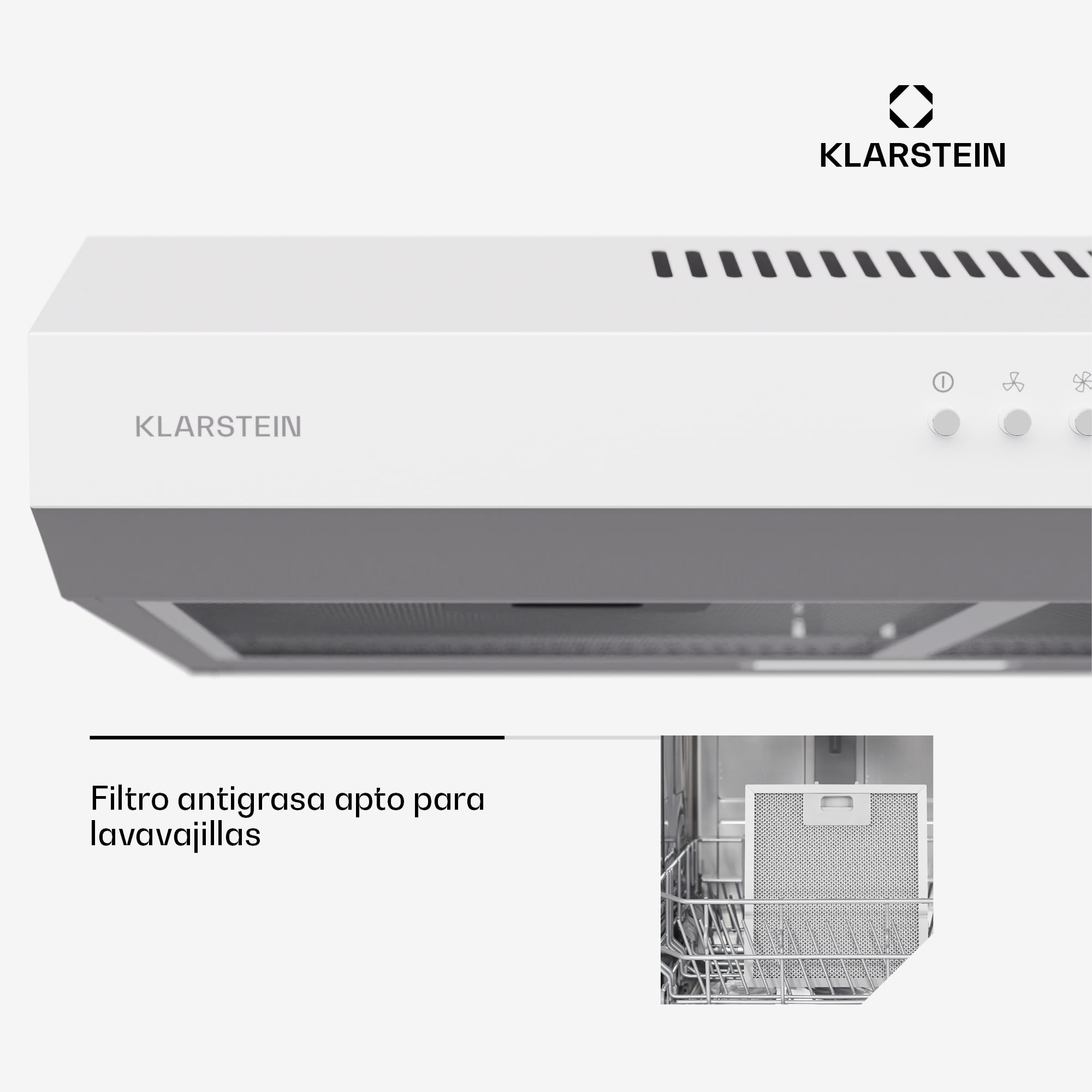 Klarstein Campana extractora de montaje bajo Contempo 60 60cm 200m³/h LED acero inoxidable acrílico