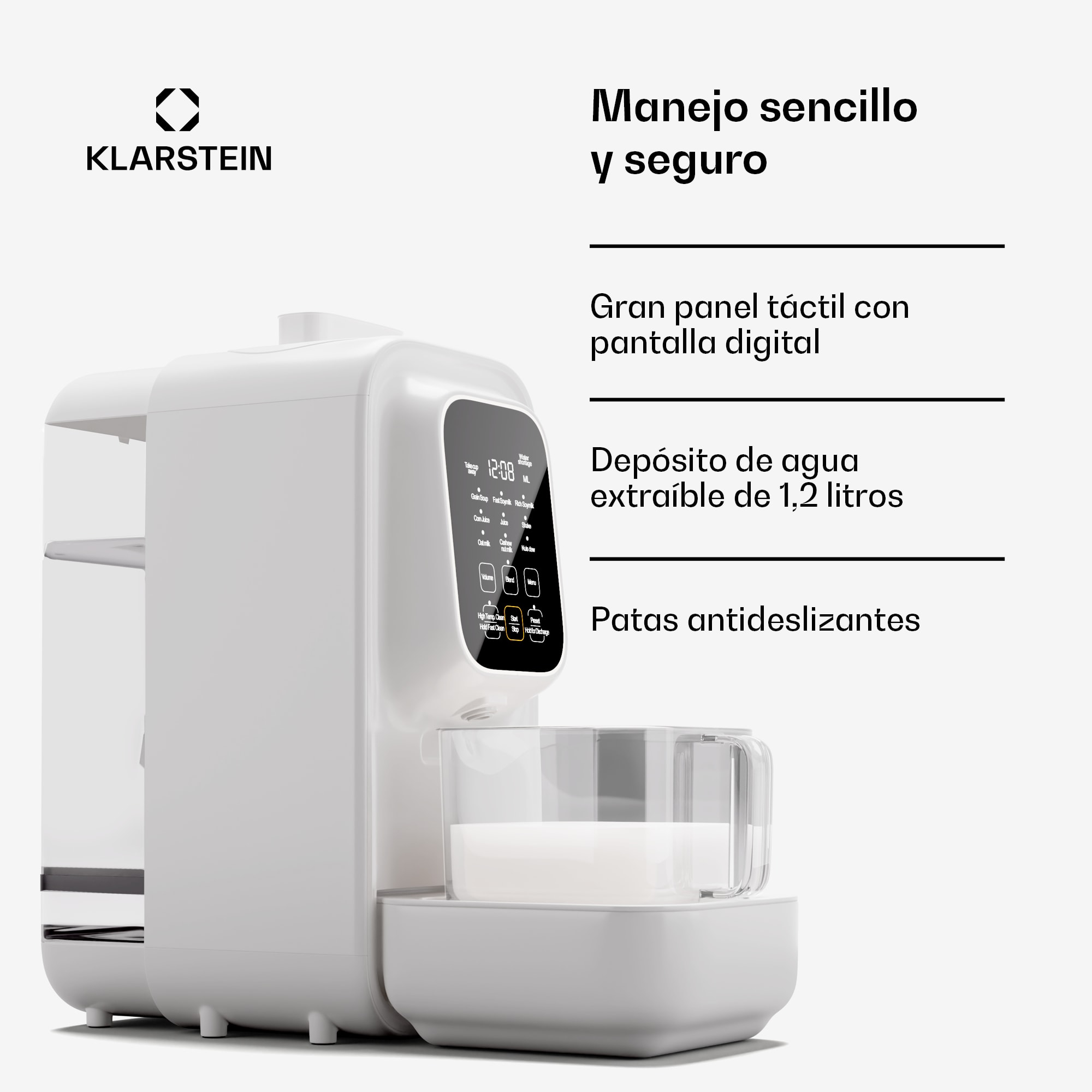 Klarstein Loire 4 en 1 Vegan Drink Maker 800/1200W 1200ml Touch depósito de agua extraíble