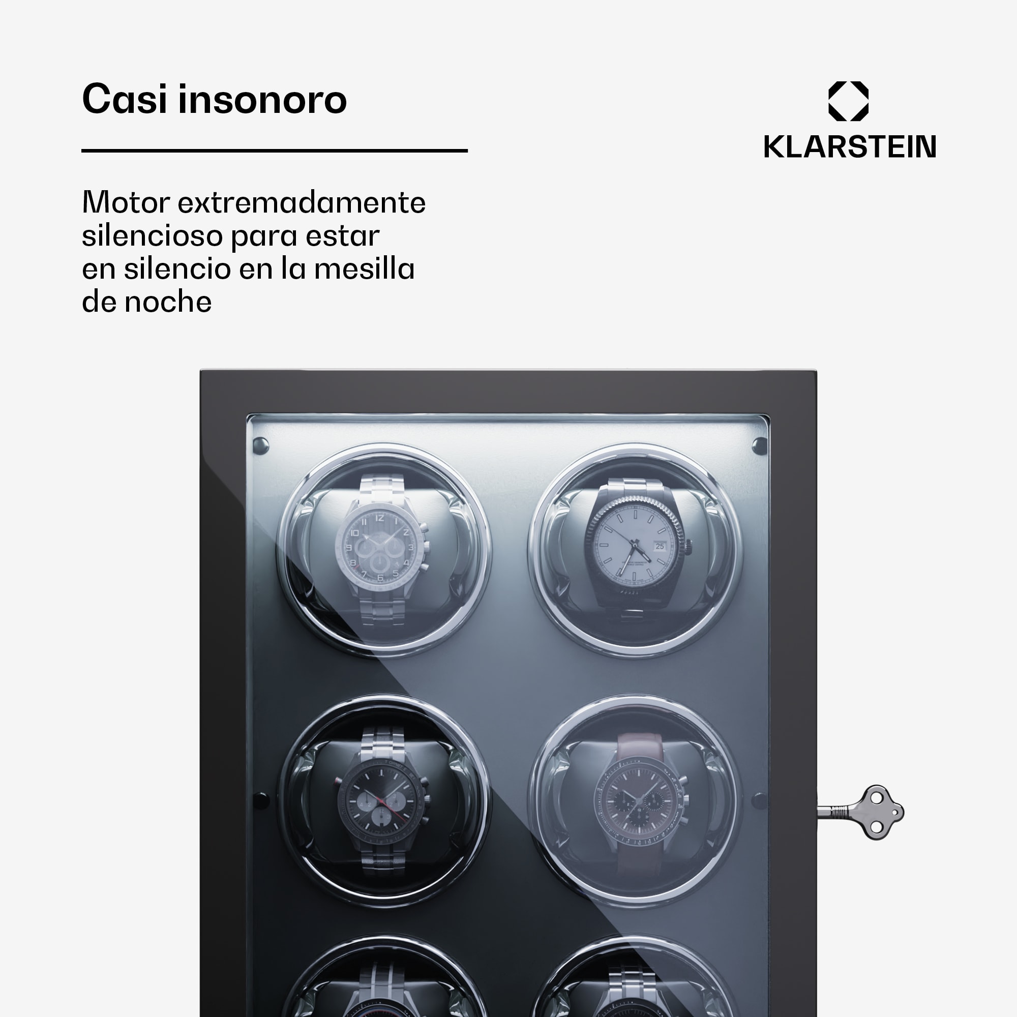 Klarstein Sarthe 6 cargador 6 relojes 5 modos de rotación Mando a distancia táctil LED