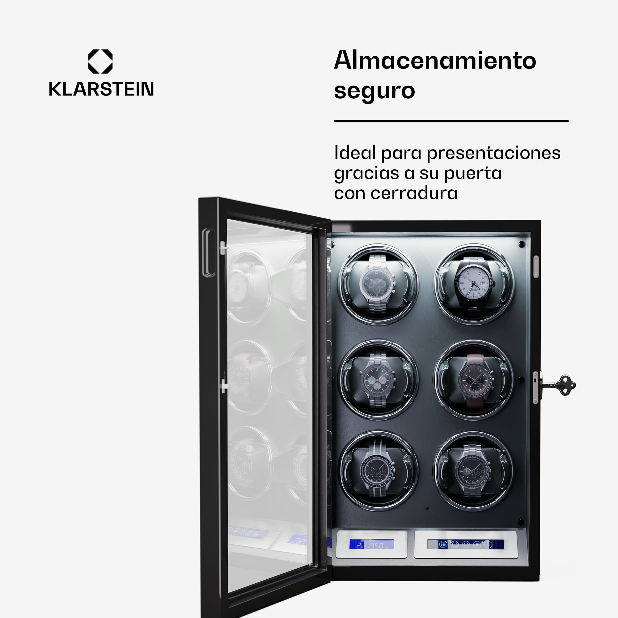 Klarstein Sarthe 6 cargador 6 relojes 5 modos de rotación Mando a distancia táctil LED