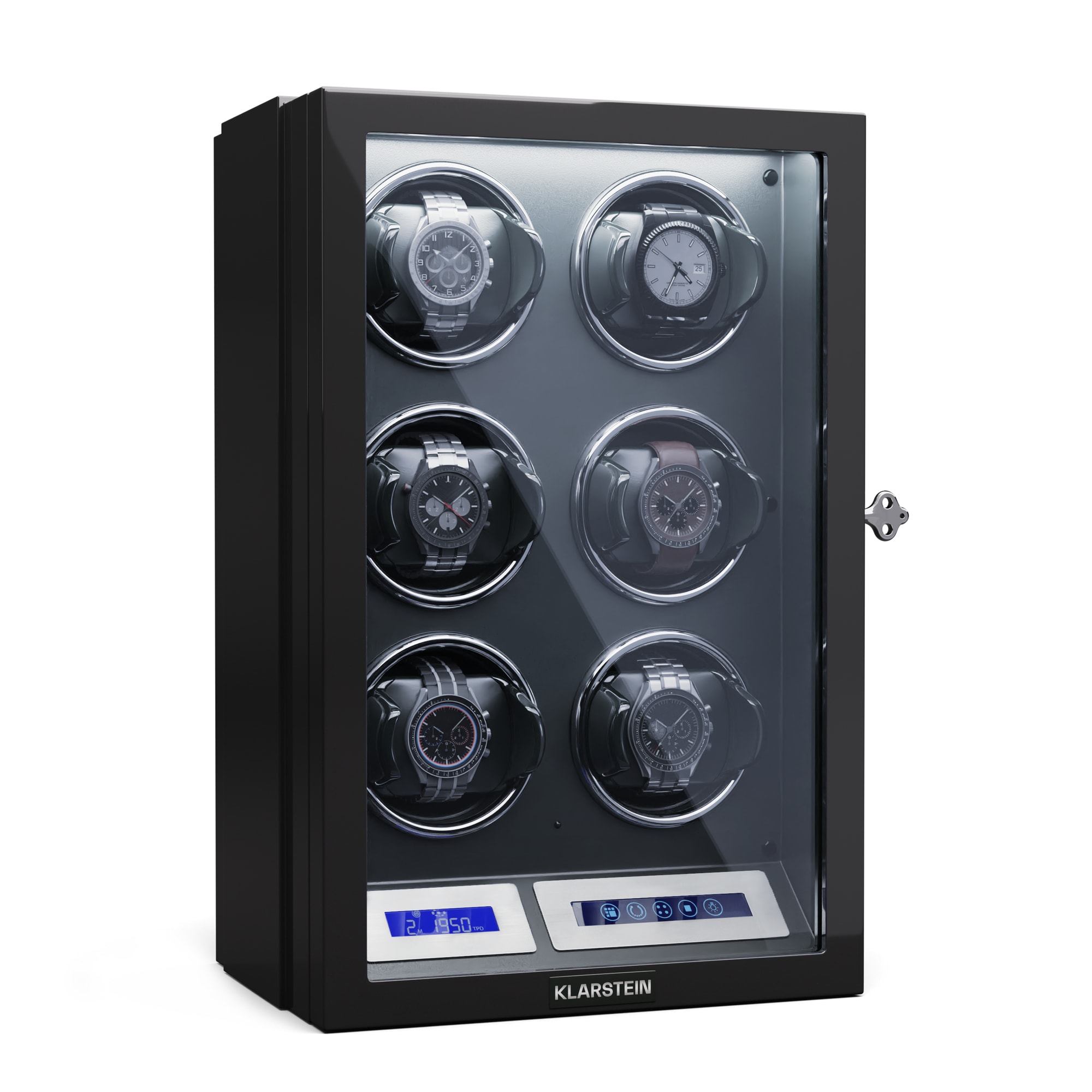 Klarstein Sarthe 6 cargador 6 relojes 5 modos de rotación Mando a distancia táctil LED