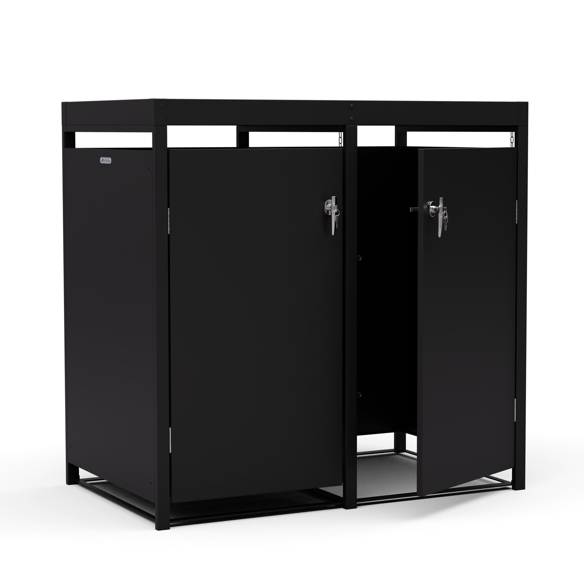 Blumfeldt BinSafe bin box 2 bins up to 240 L weatherproof lockable plantable galvanised steel