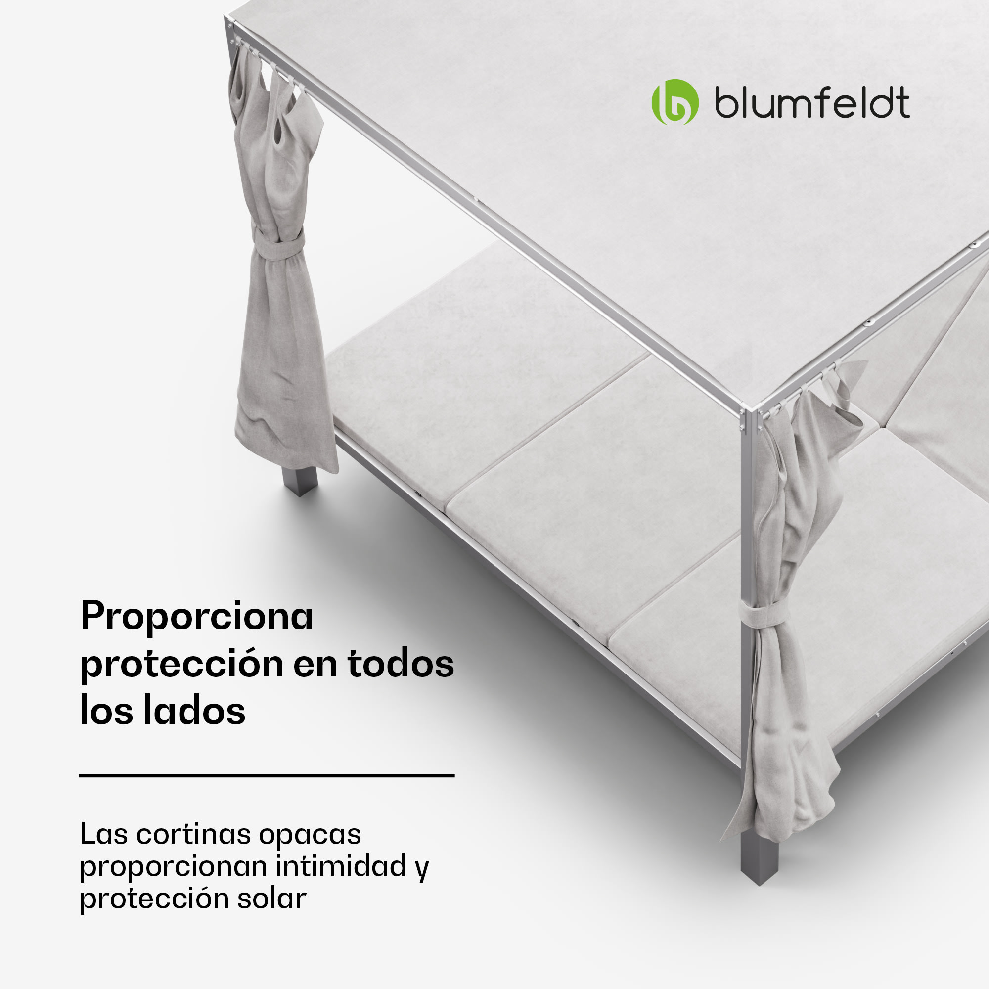 Blumfeldt Tumbona Triple Eremitage | protección solar | hasta 3 personas | marco de aluminio | resistente a la intemperie