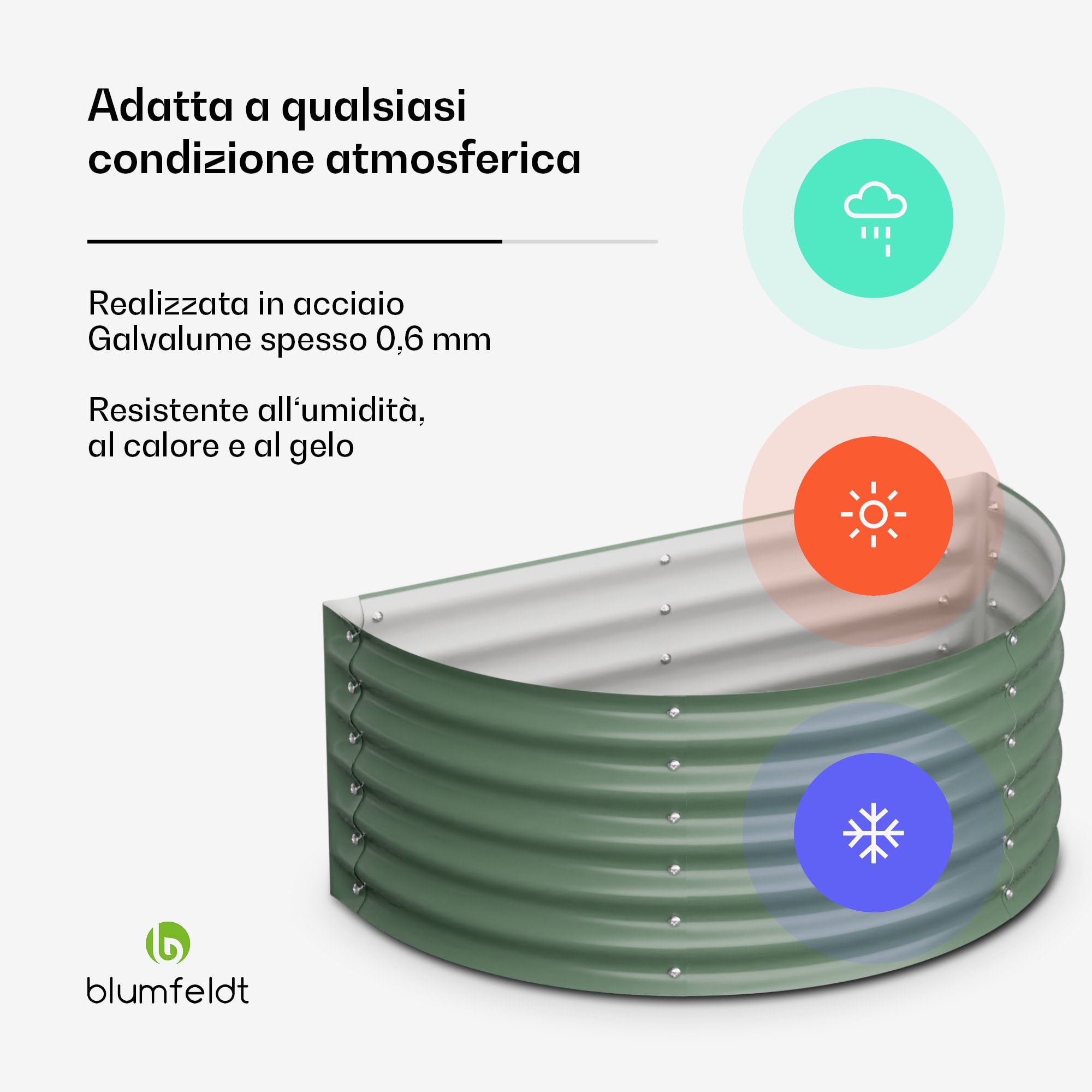 Blumfeldt High Grow Half Circle - Aiuola rialzata da 105 x 43 x 60 cm, in lamiera d'acciaio ondulata, facile da montare, resistente alla ruggine e al - 2