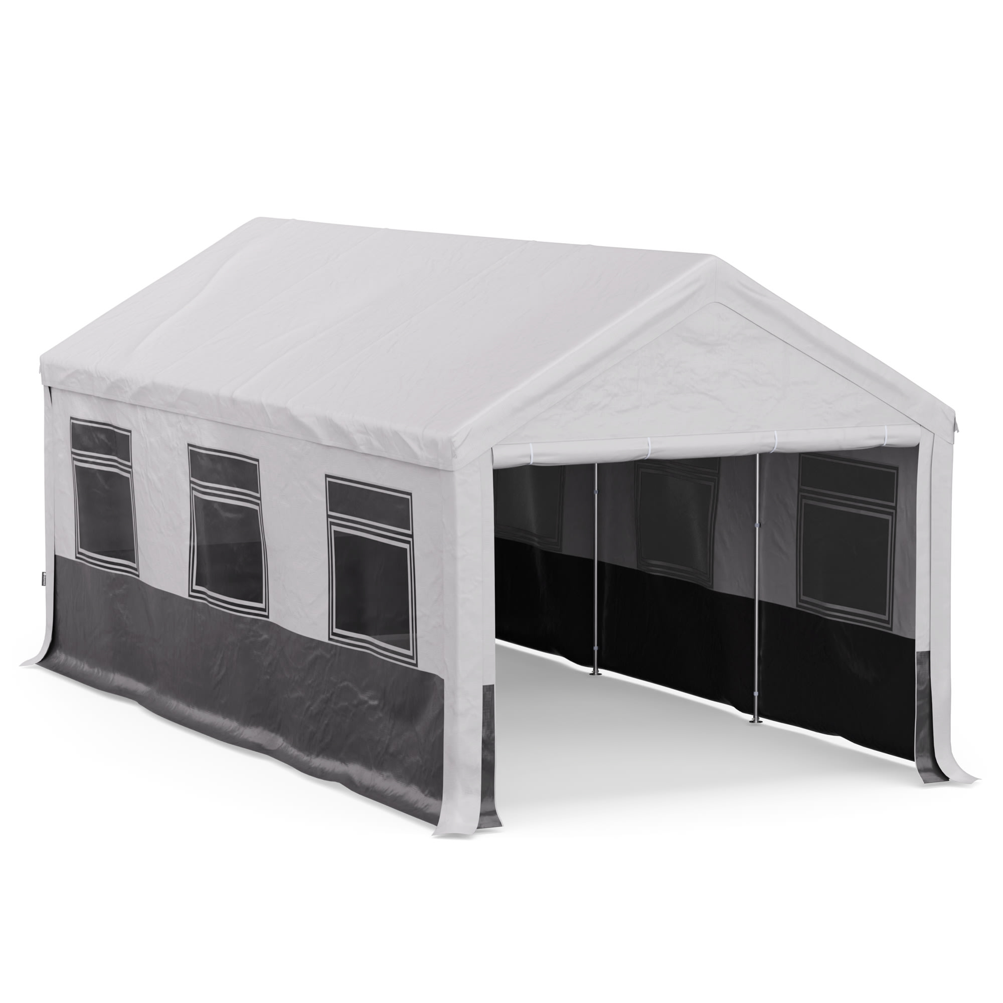 Blumfeldt Carpa Party Haven 598x296x280 cm tejido resistente a la intemperie estructura de acero fácil montaje con paredes laterales