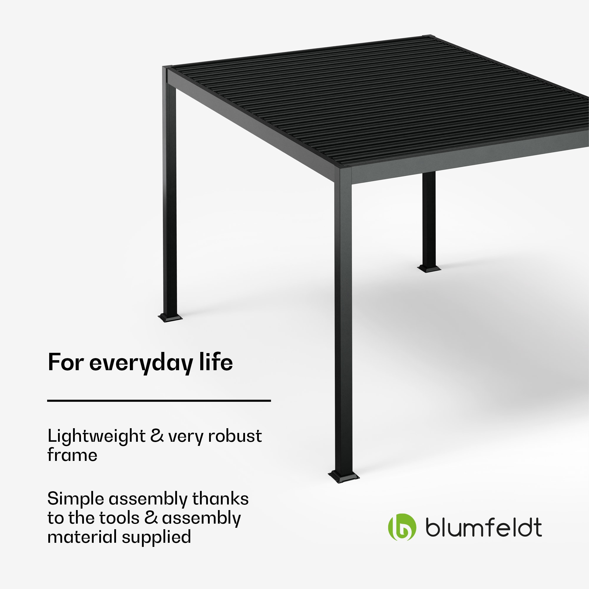 Blumfeldt LuminaHaven gazebo 3x4 m galvanised slatted steel roof protects against sun, rain and wind