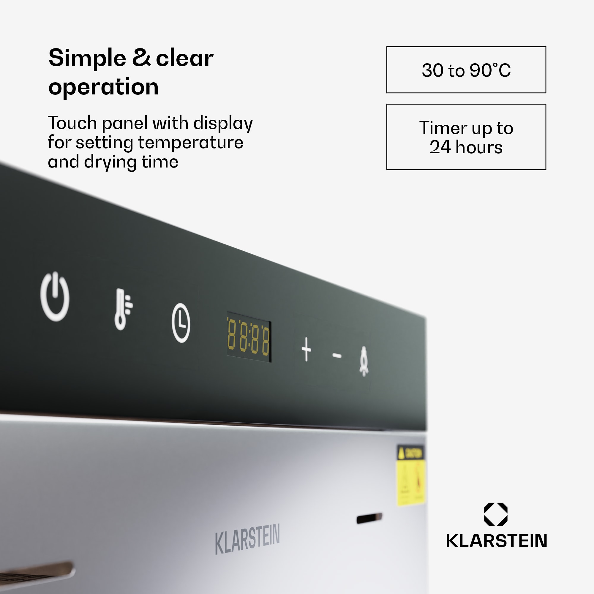 Klarstein MasterJerky 350 dehydrator with 2,000 W temperature range from 30 - 90 C with 24h timer stainless steel