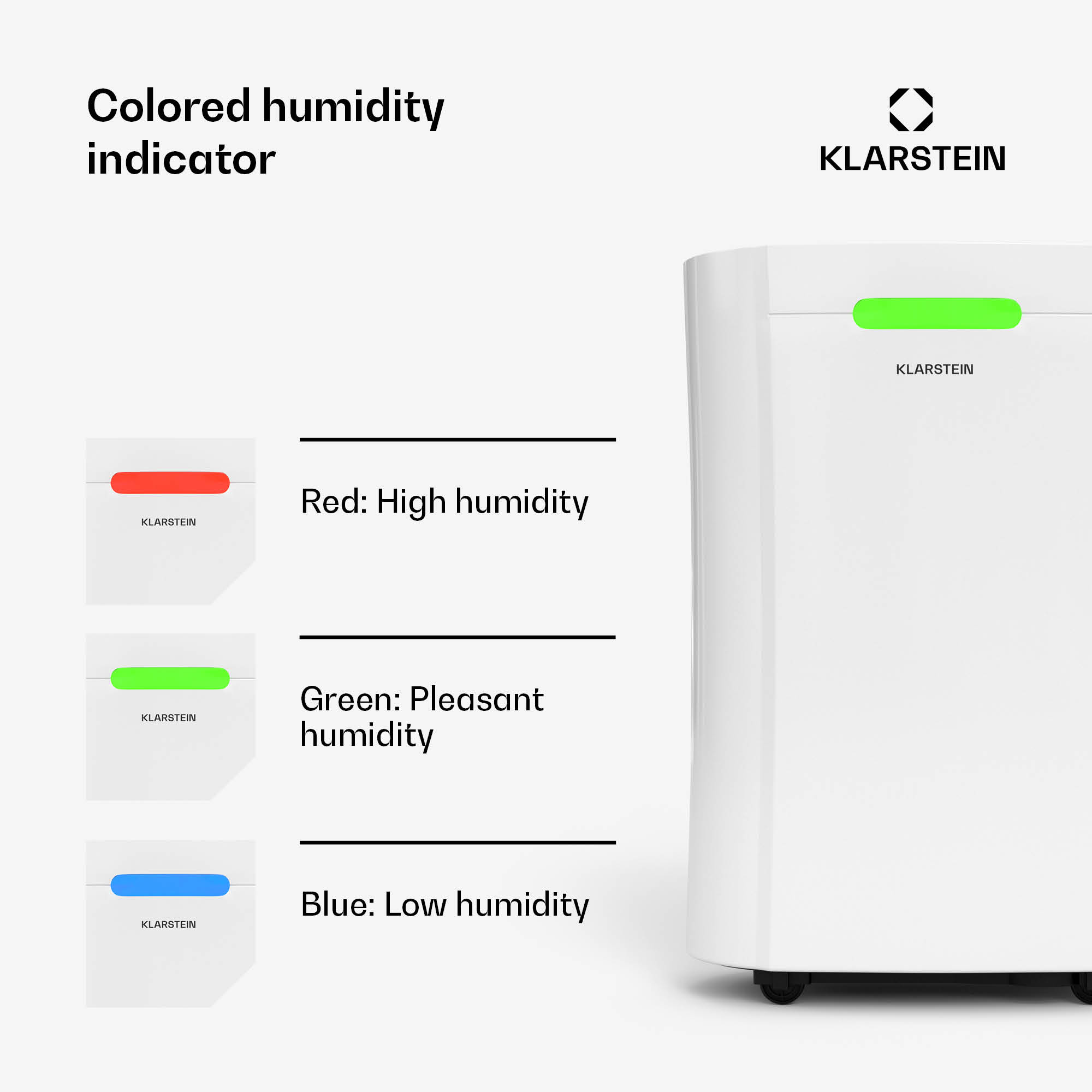 Klarstein AeroDry Smart 12L dehumidifier | 12L/day | 18 m² | humidity sensor | app control | 135 m³/h