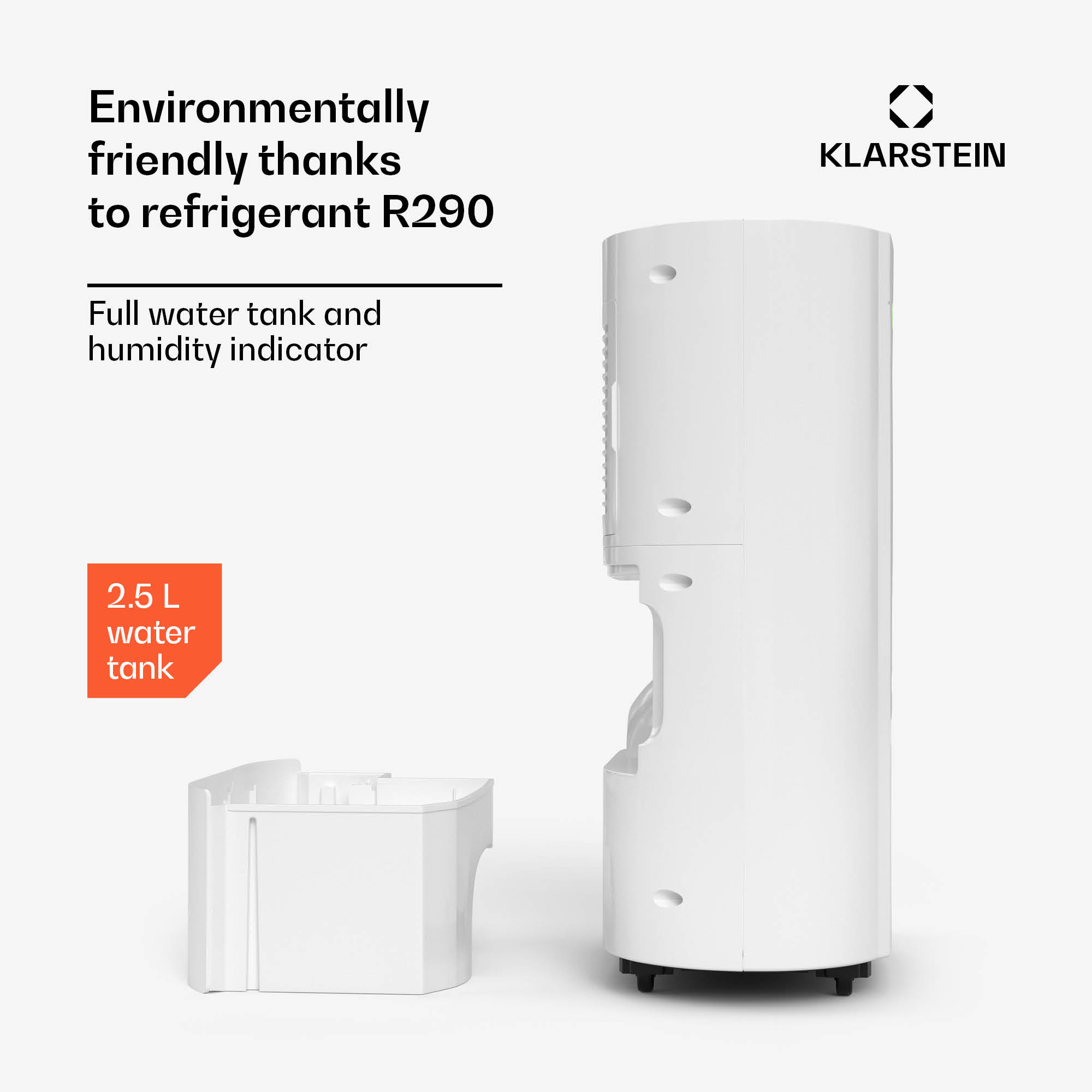 Klarstein AeroDry Smart 12L dehumidifier | 12L/day | 18 m² | humidity sensor | app control | 135 m³/h
