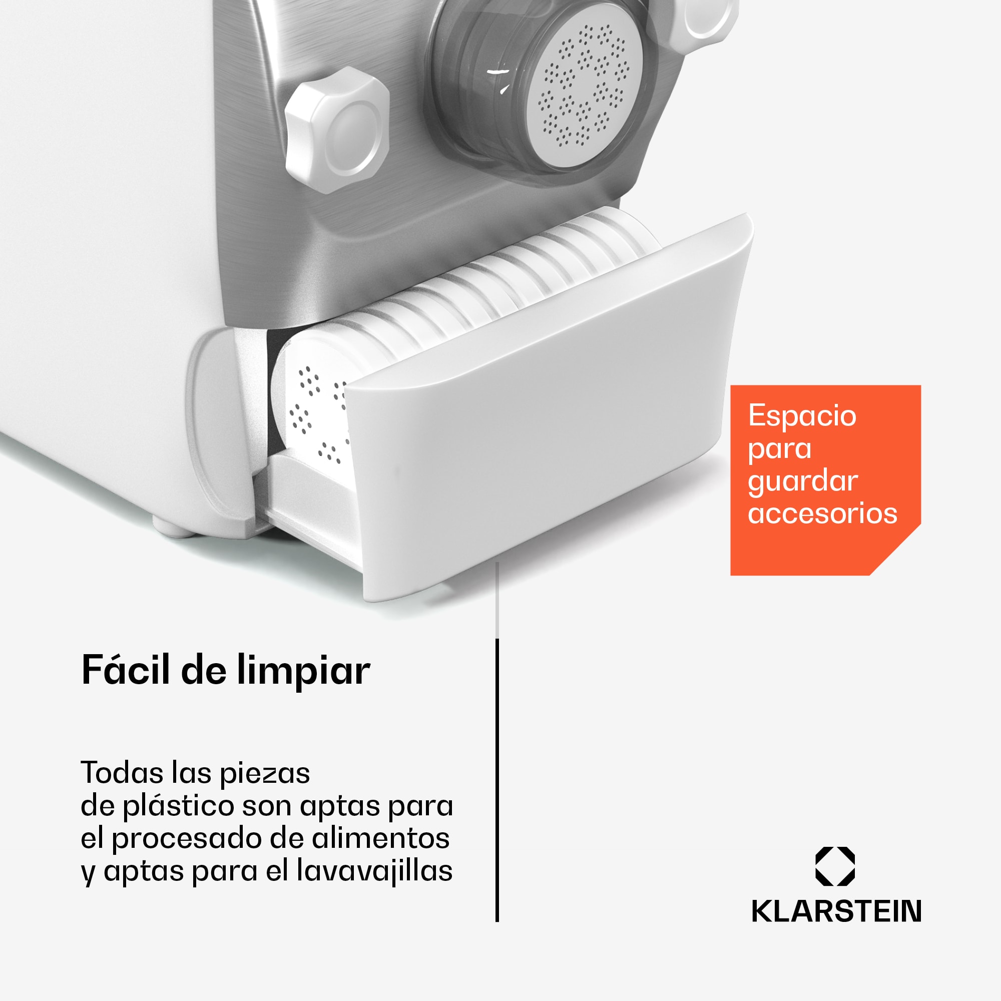 Klarstein Máquina para pasta Pastamania | 7 accesorios | pasta + ravioli | 260 W | fácil limpieza