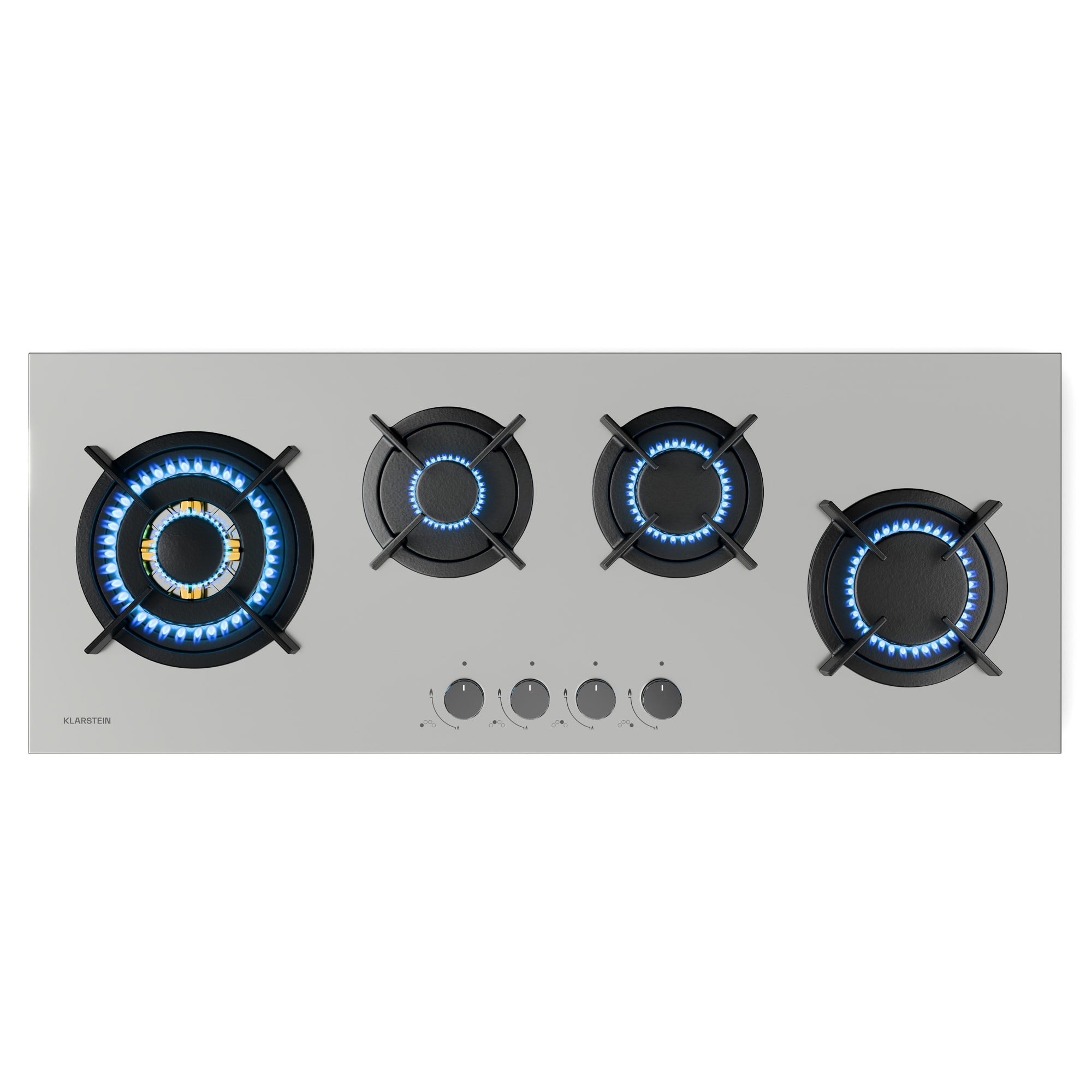 Klarstein Goldflame 4 Slim gas hob | 4 burners | for liquid or natural gas | electric Ignition