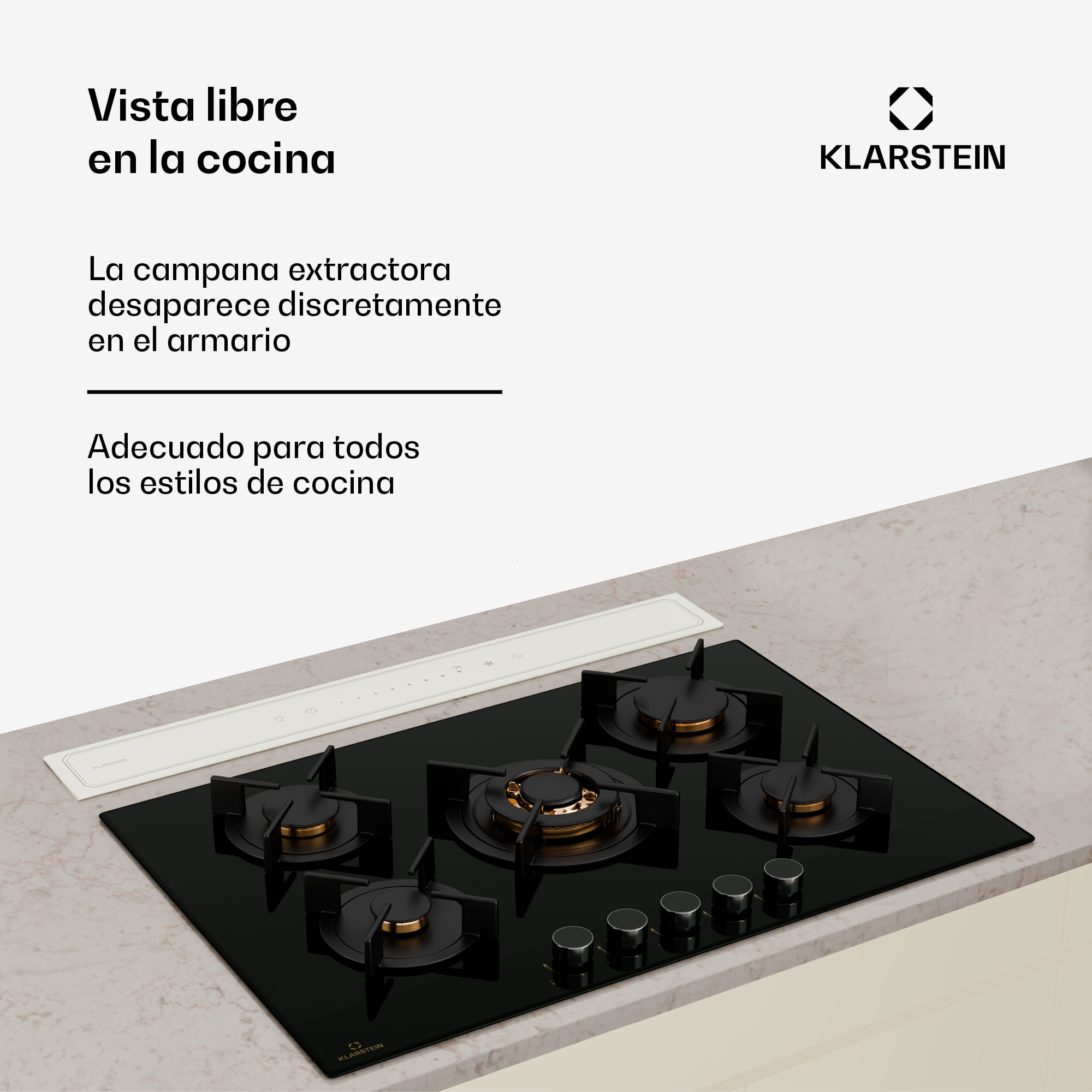 Klarstein Campana extractora Victoria | 90 cm | A++ | 3 niveles | hasta 713,8 m³/h | 120 W