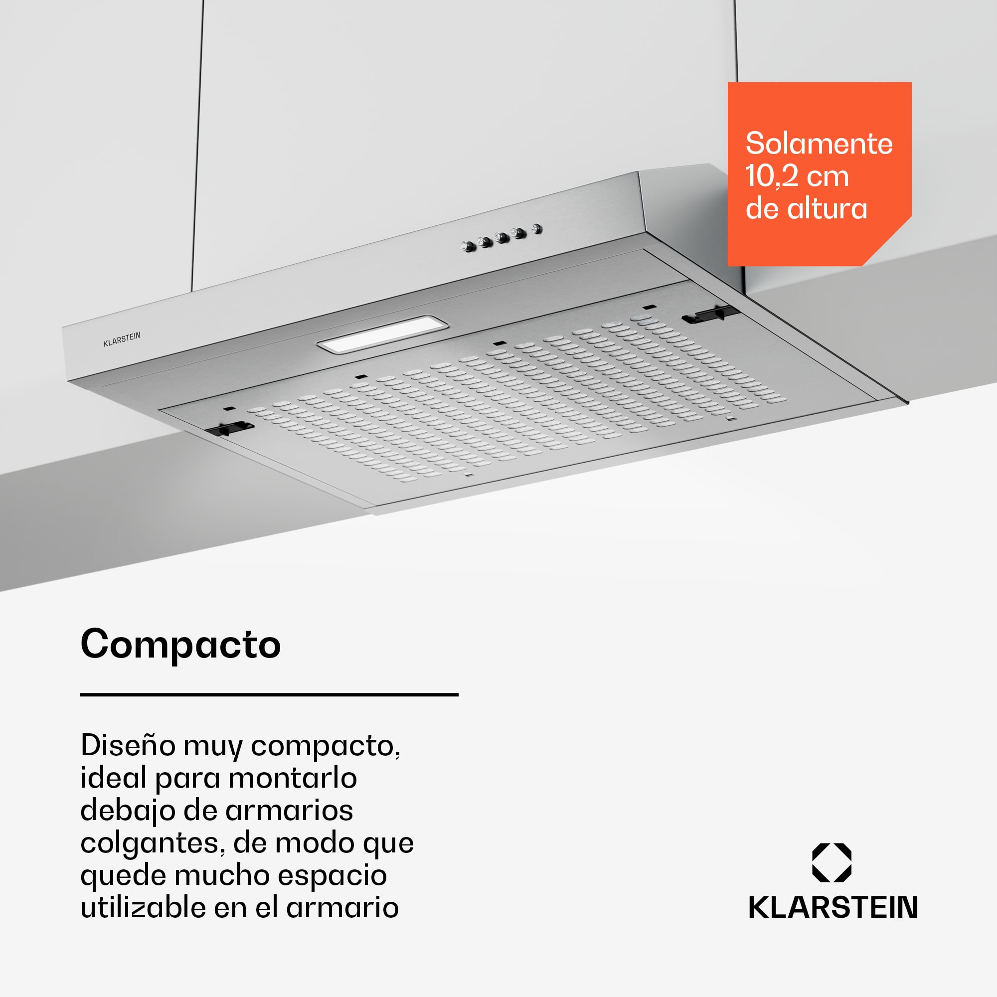 Klarstein Campana extractora SlimVent 60 Silver para una cocina con aire fresco