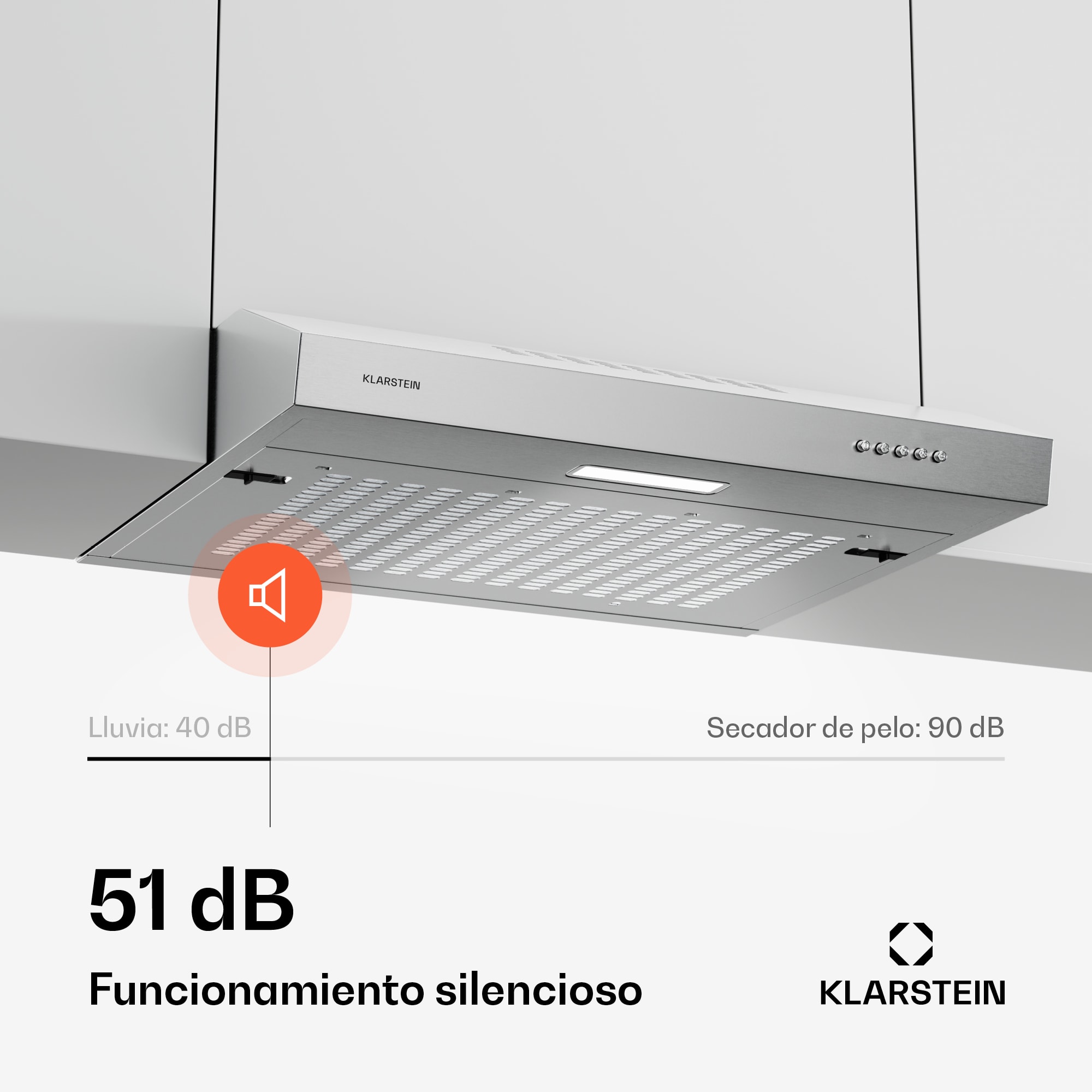 Klarstein Campana extractora SlimVent 60 Silver para una cocina con aire fresco