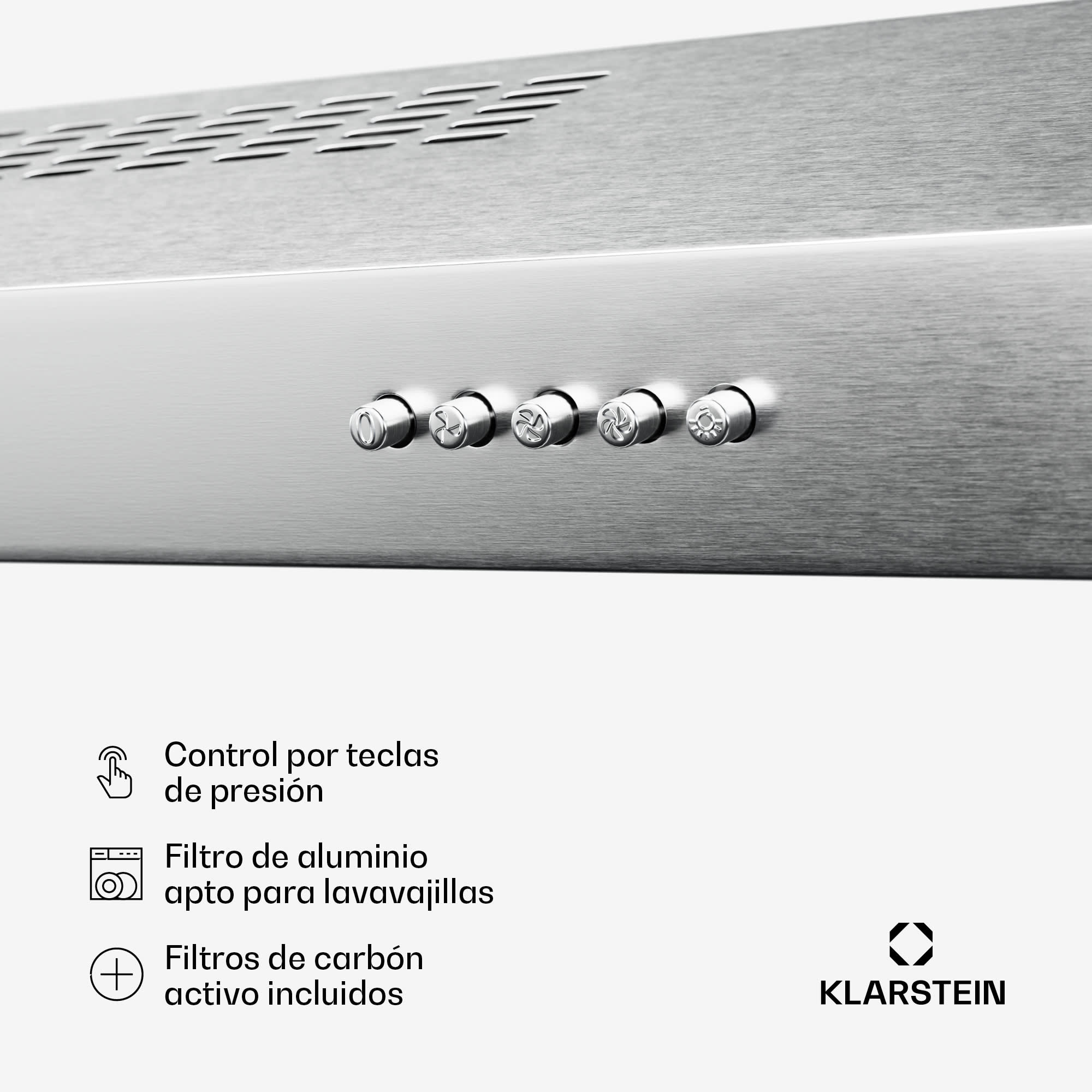 Klarstein Campana extractora SlimVent 60 Silver para una cocina con aire fresco