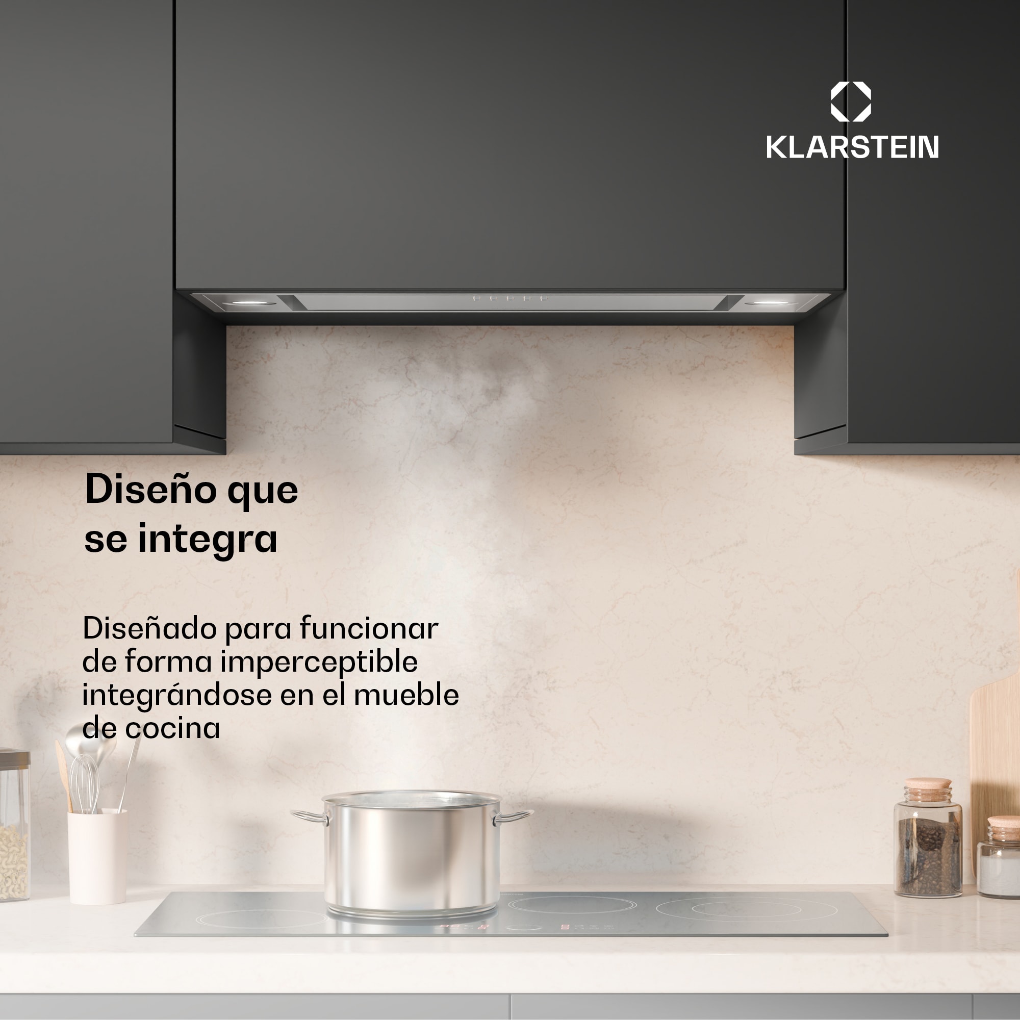 Klarstein Campana TurboMax | 380 m³/h | Eficacia A+ | Modo dual | 3 niveles | LED