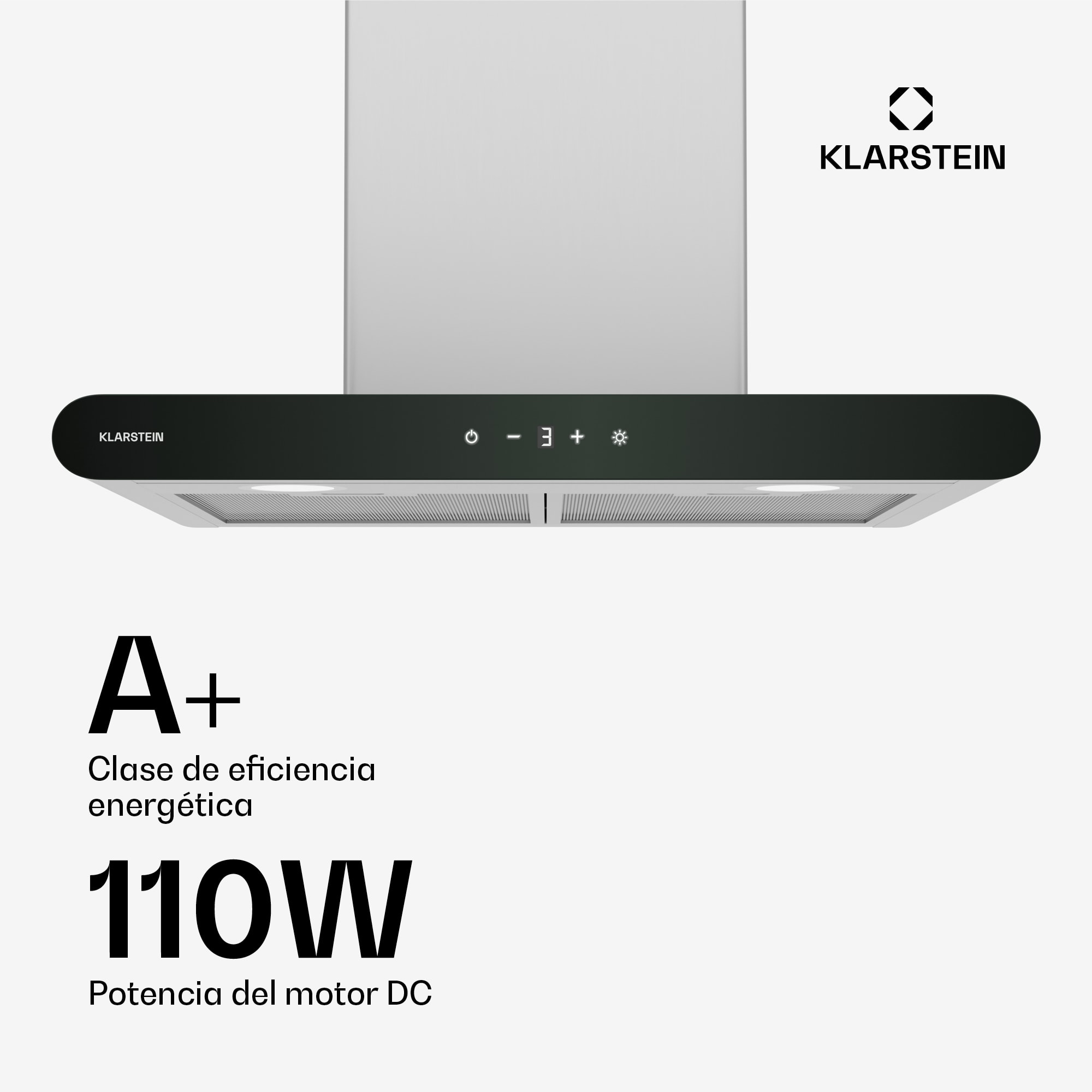 Klarstein CurveVent Campana extractora | 700 m³/h | Táctil | Led | 110 W | CEE A+