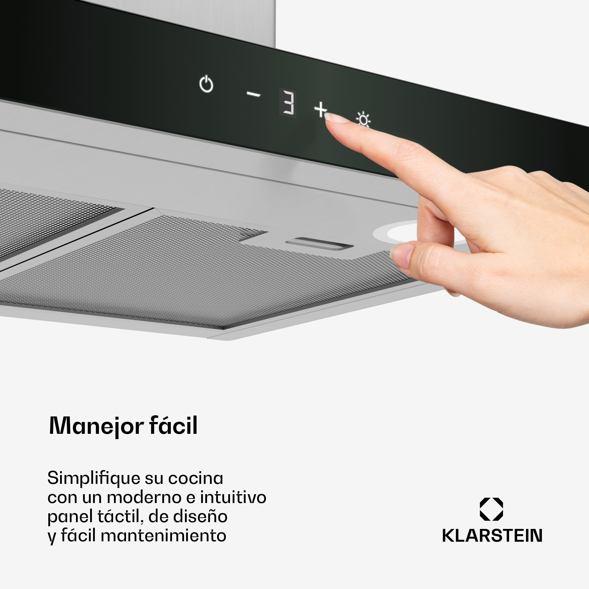 Klarstein CurveVent Campana extractora | 700 m³/h | Táctil | Led | 110 W | CEE A+