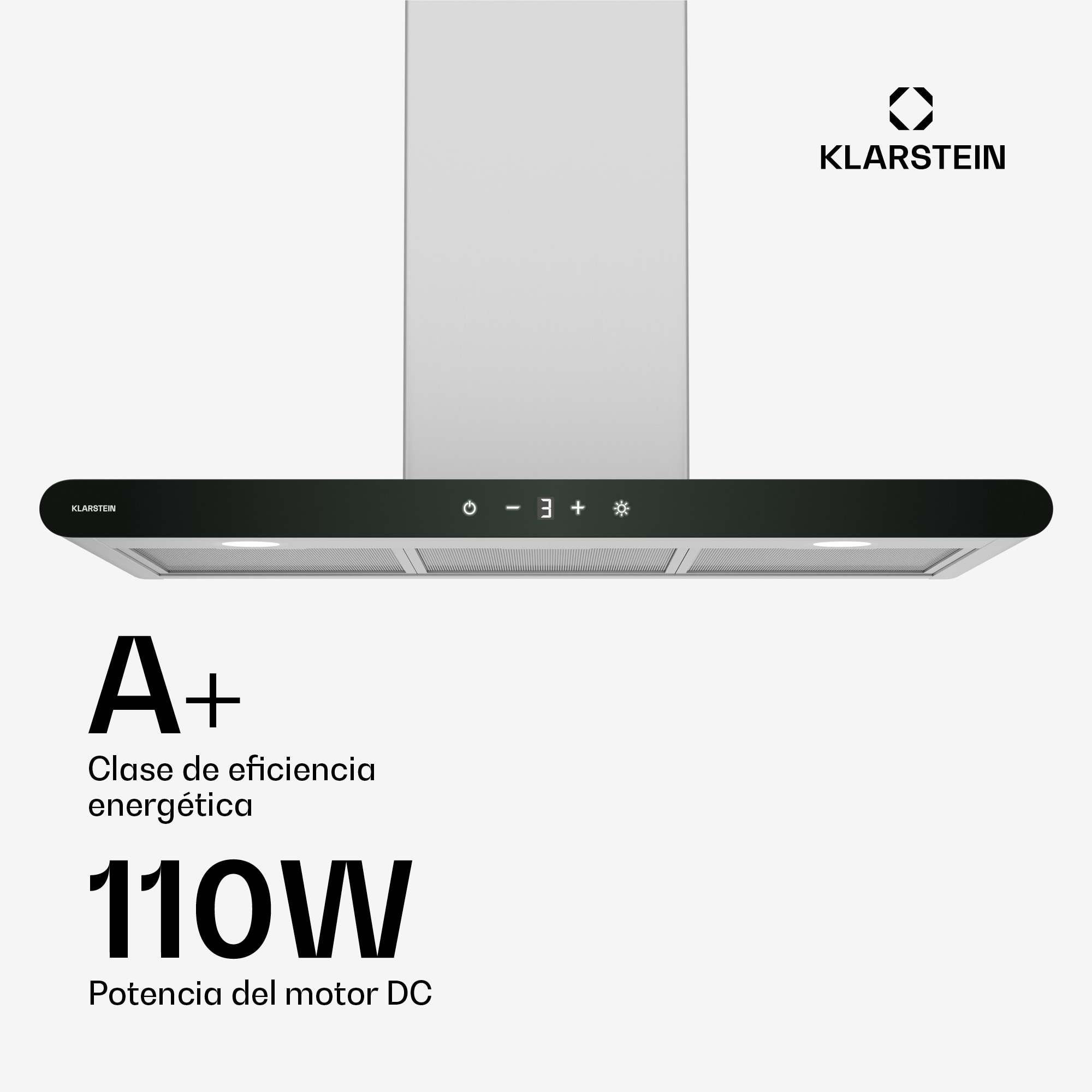 Klarstein CurveVent Campana extractora | 700 m³/h | Táctil | Led | 110 W | CEE A+
